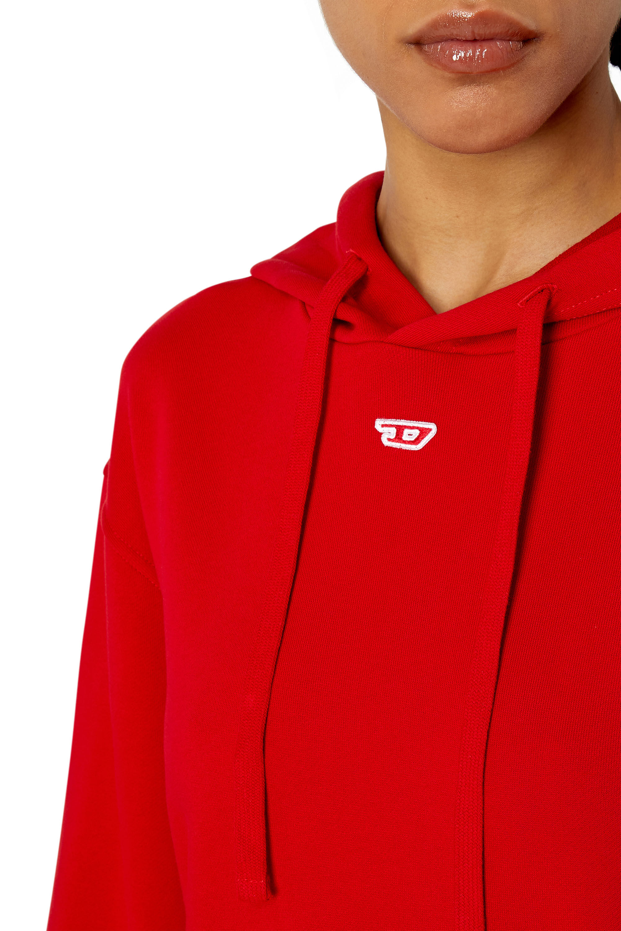 Diesel - D-ILSE-D, Woman Hoodie dress with D logo in Red - Image 4