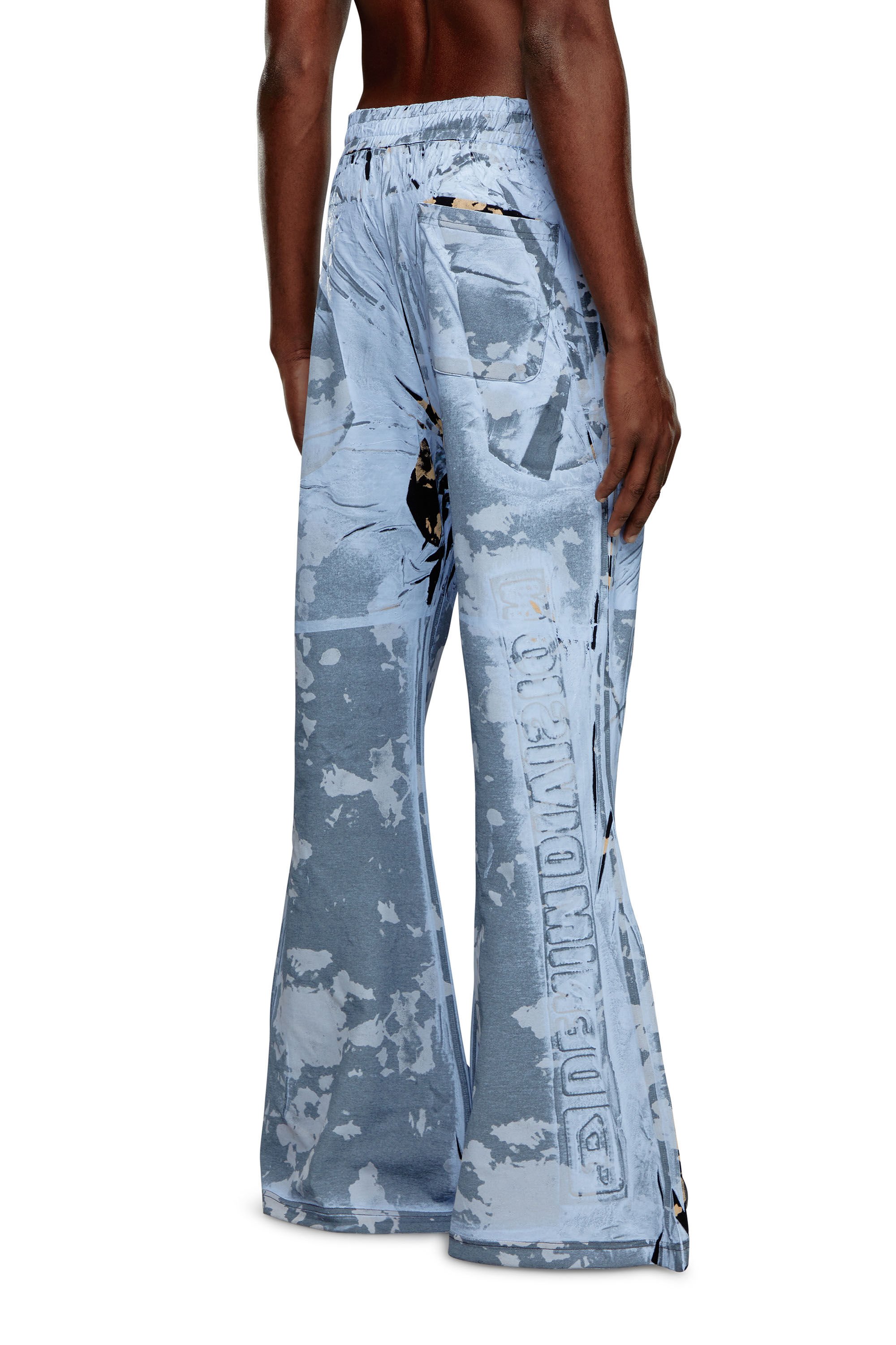 Diesel - P-BELB-P1, Unisex Flared track pants in coated jersey in Blue - Image 4