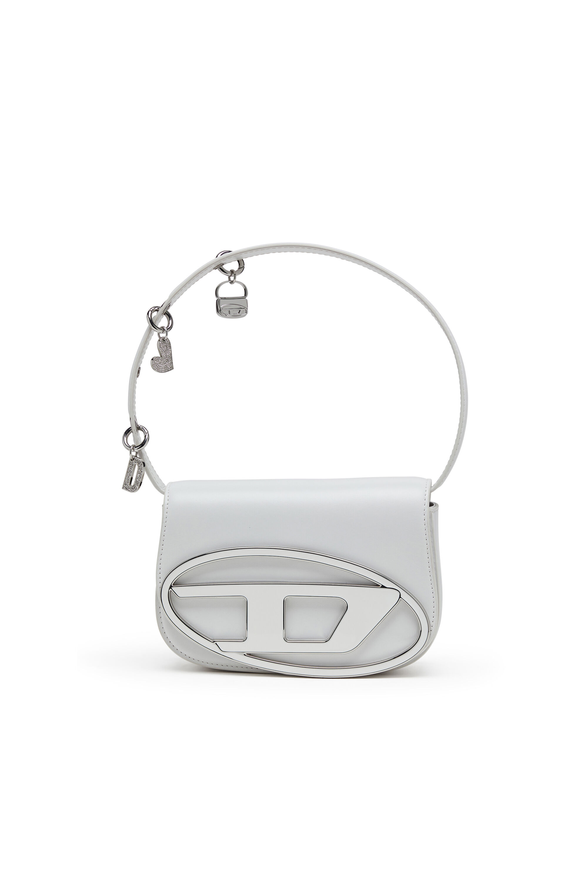 Diesel - 1DR, Woman's 1DR -Iconic shoulder bag in leather with handle charms in White - 1