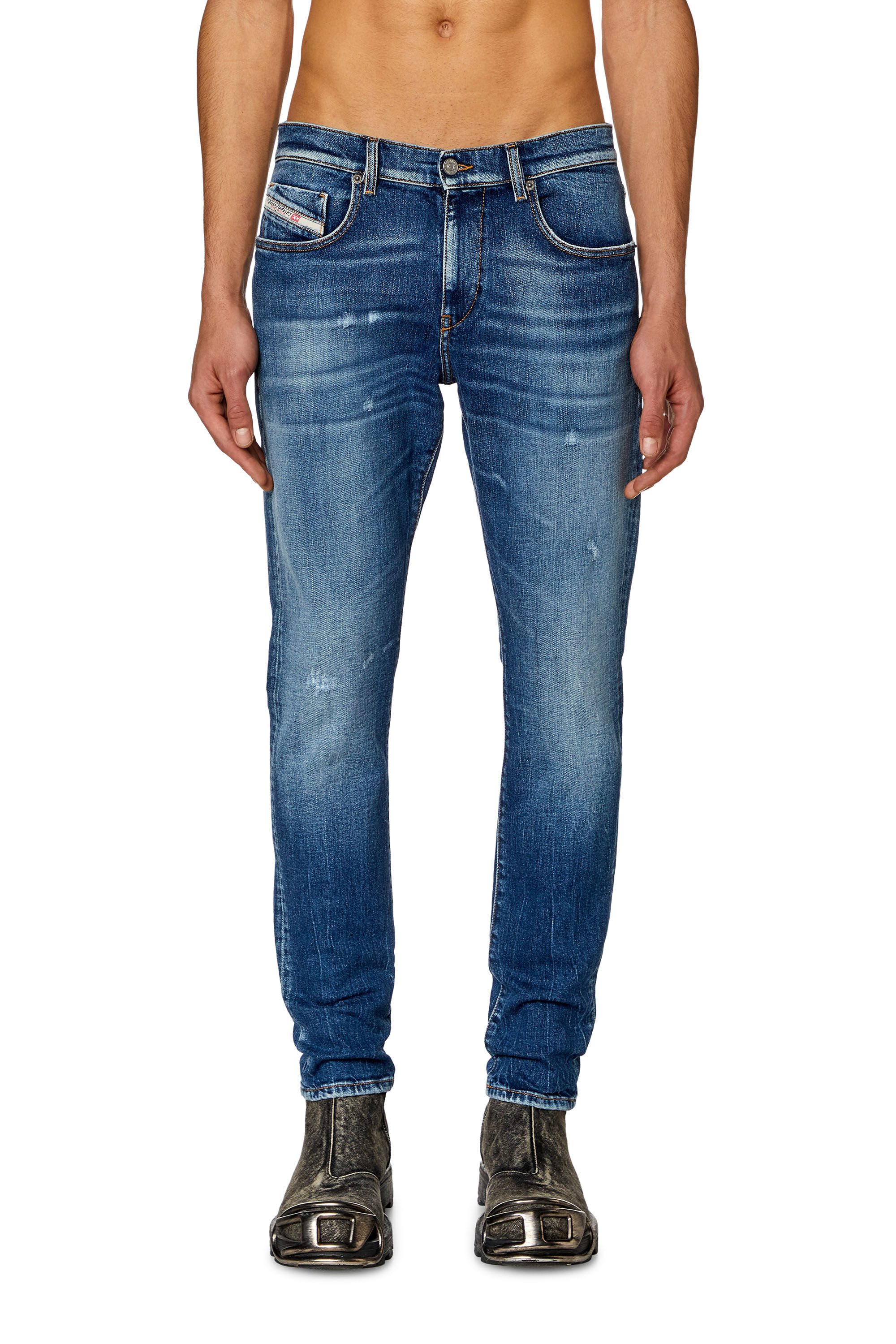 Diesel - Man Slim Jeans 2019 D-Strukt 007T3, Medium blue - Image 3