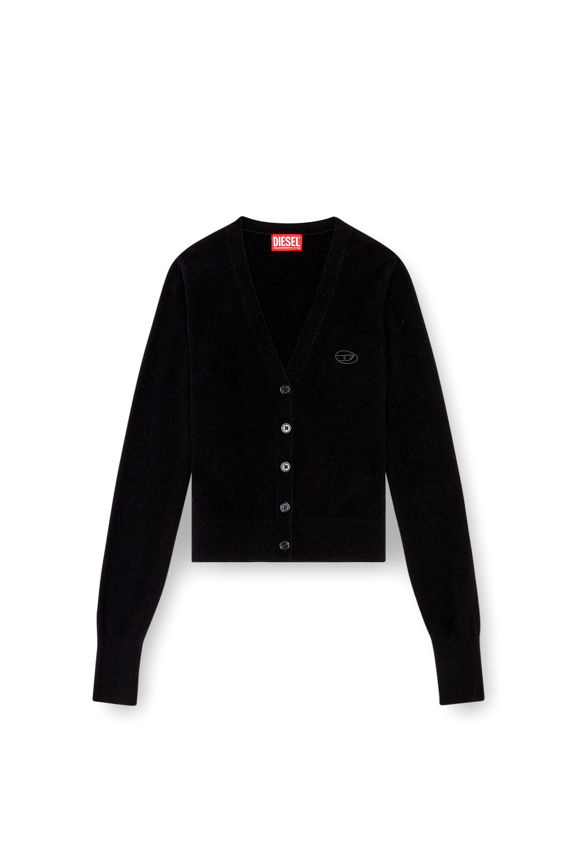 Diesel - M-ARTE, Woman Wool and cashmere cardigan in Black - Image 2
