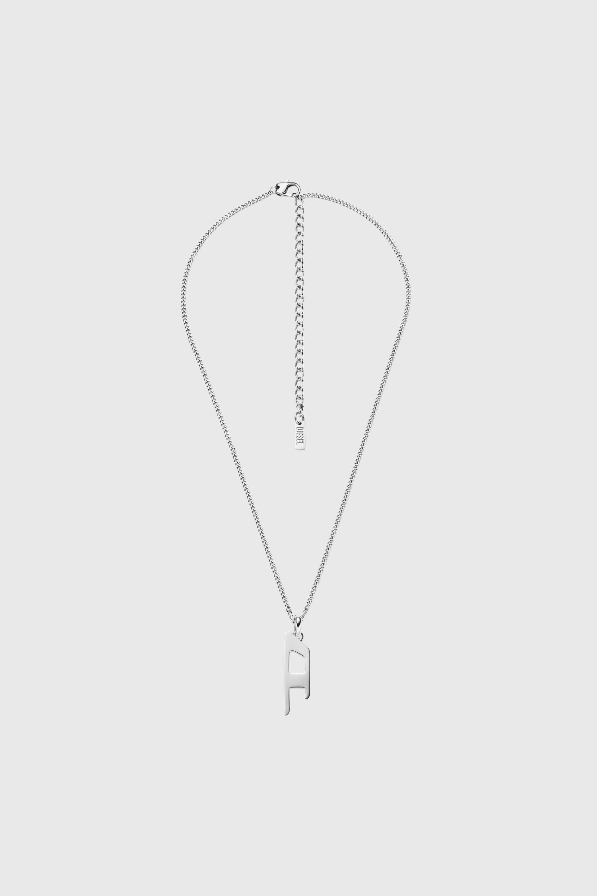 Diesel - DX1625040 JEWELLERY, Unisex's Stainless steel d logo pendant necklace in Silver - 1
