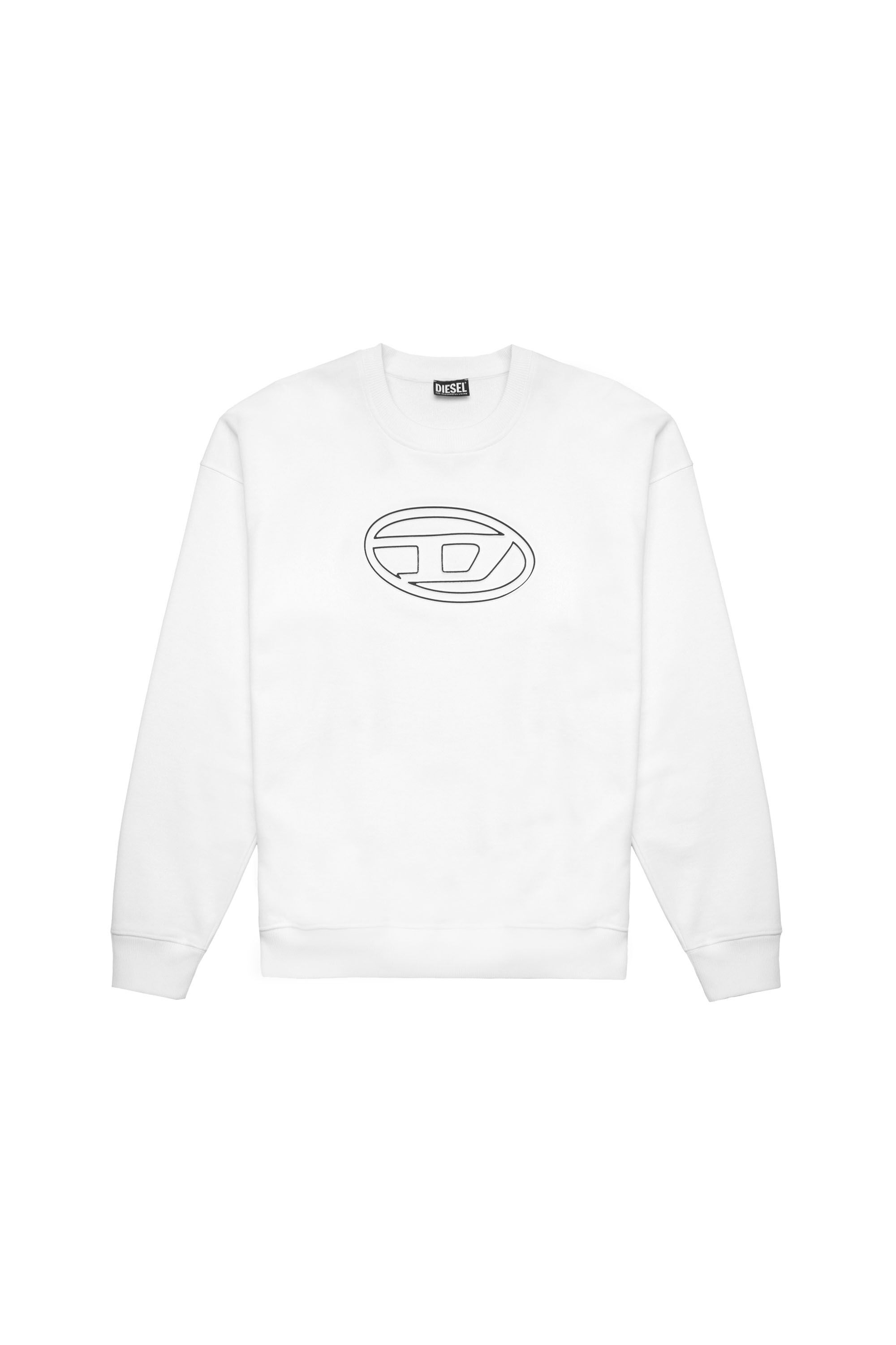 Diesel - S-MART-BIGOVAL, Man Sweatshirt with embossed logo in White - Image 1