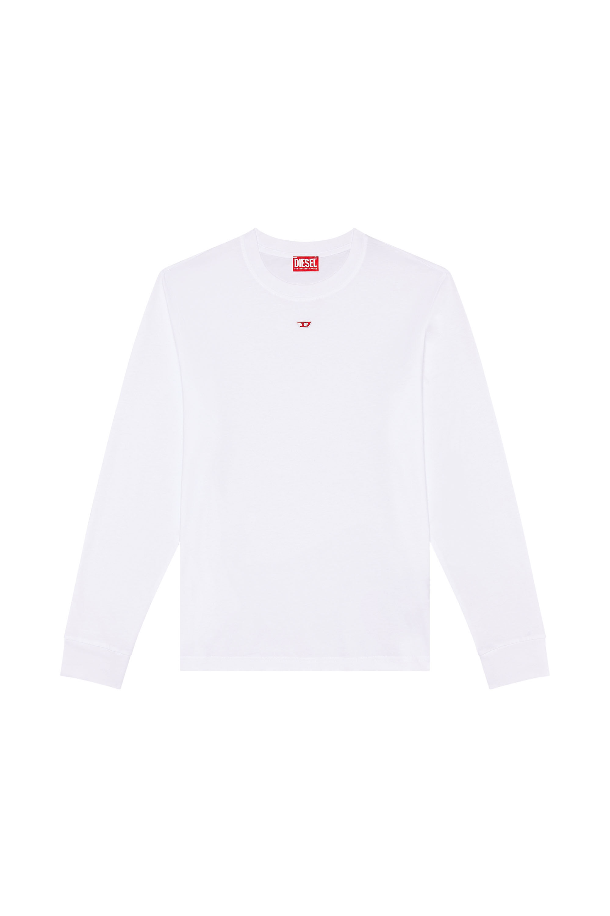 Diesel - T-JUST-LS-D, Man Long-sleeve T-shirt with D patch in White - Image 2