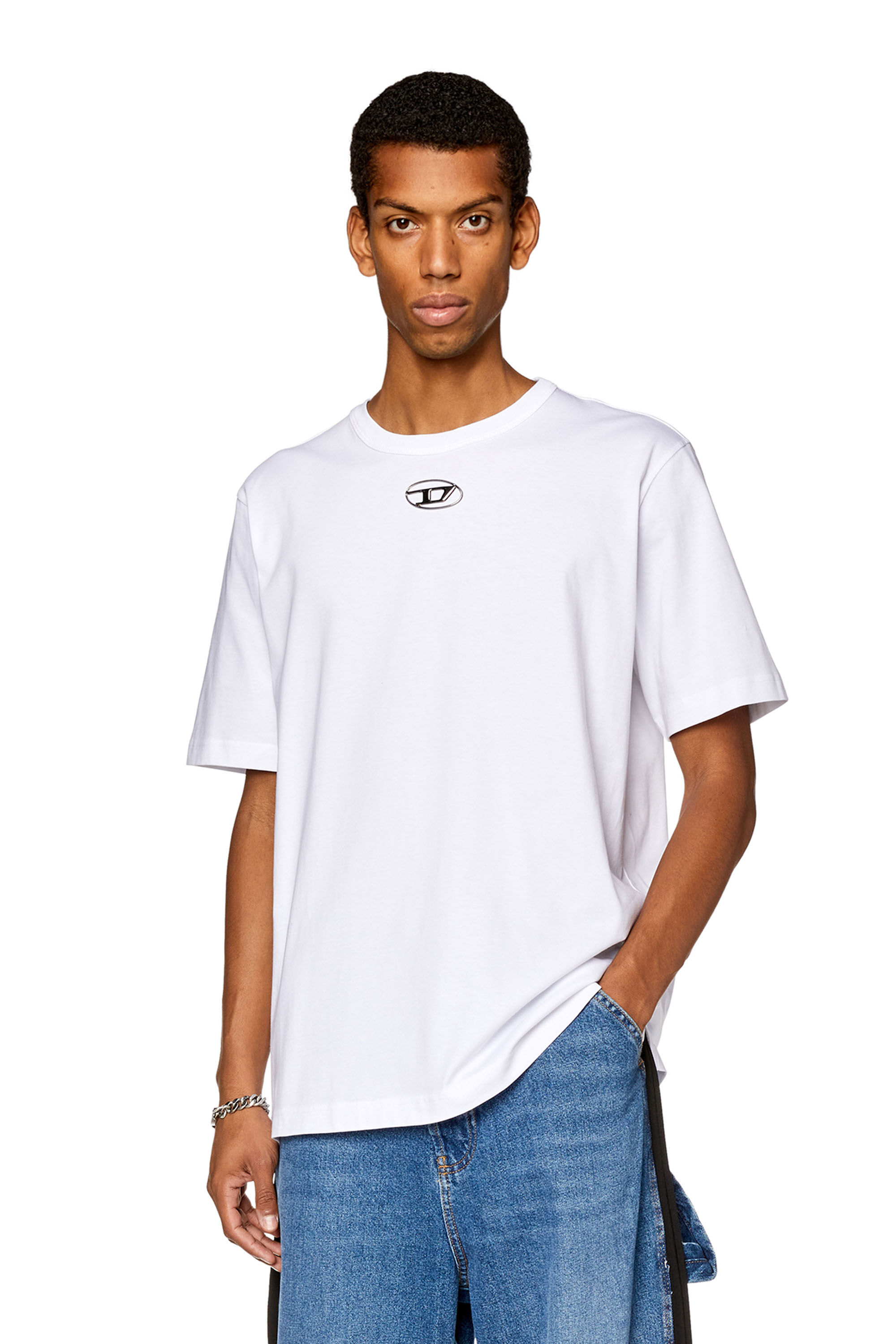 Diesel - T-JUST-OD, Man T-shirt with injection moulded logo in White - Image 3