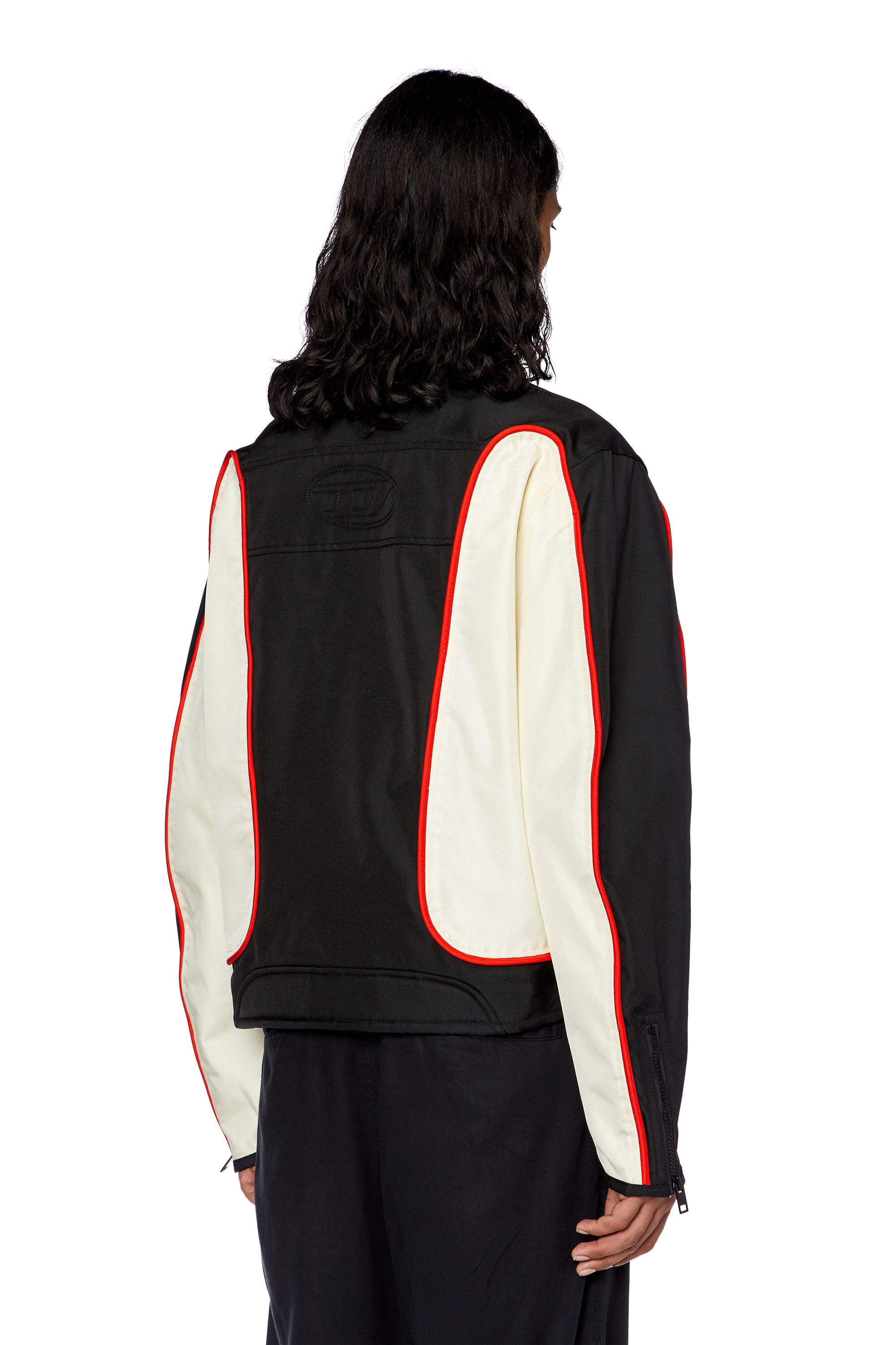 Diesel - J-BLINK, Man Biker jacket in colour-block nylon in Multicolor - Image 4