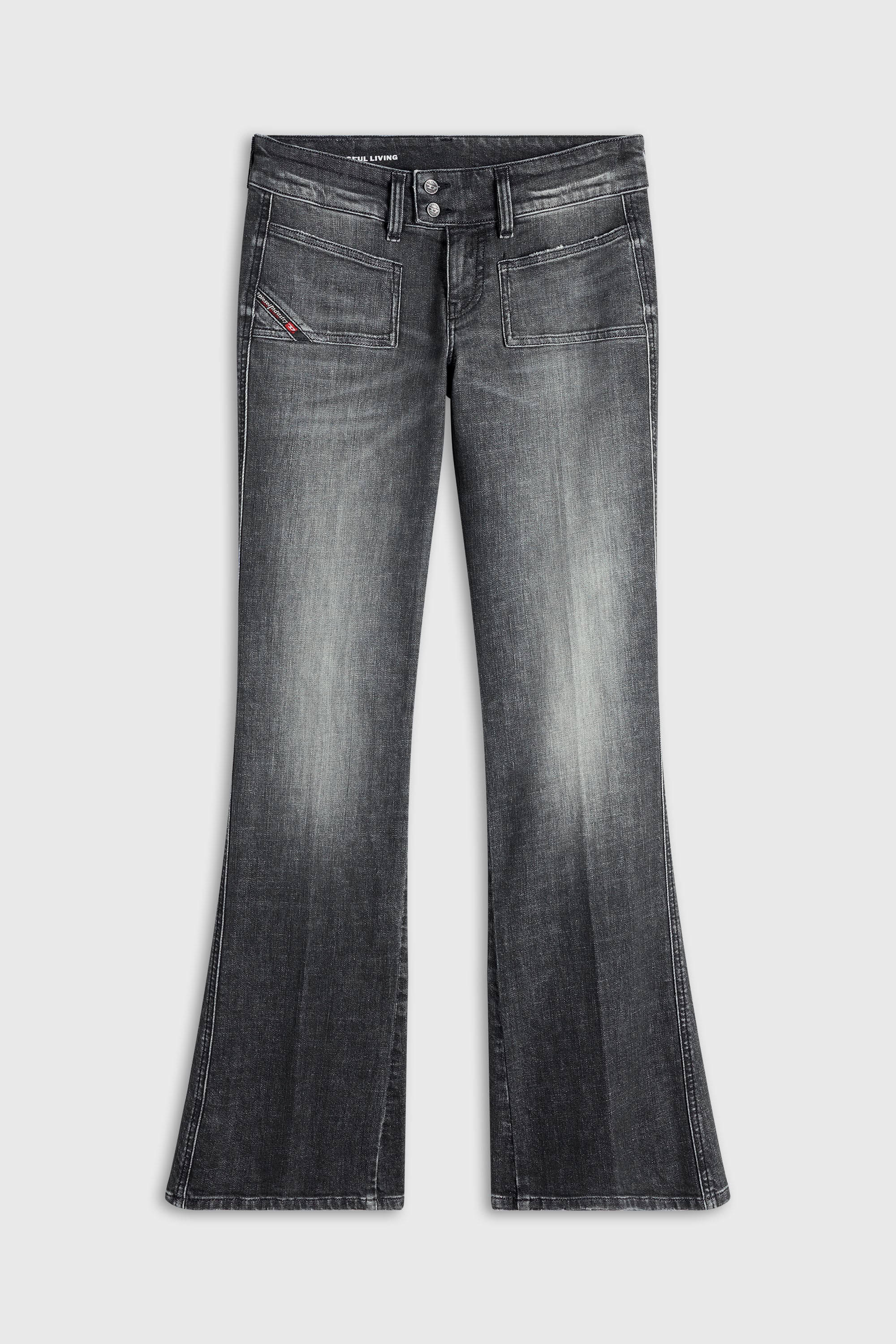 Diesel - Woman's Bootcut Jeans D-Hush 0CIAU, Black/Dark grey - 6