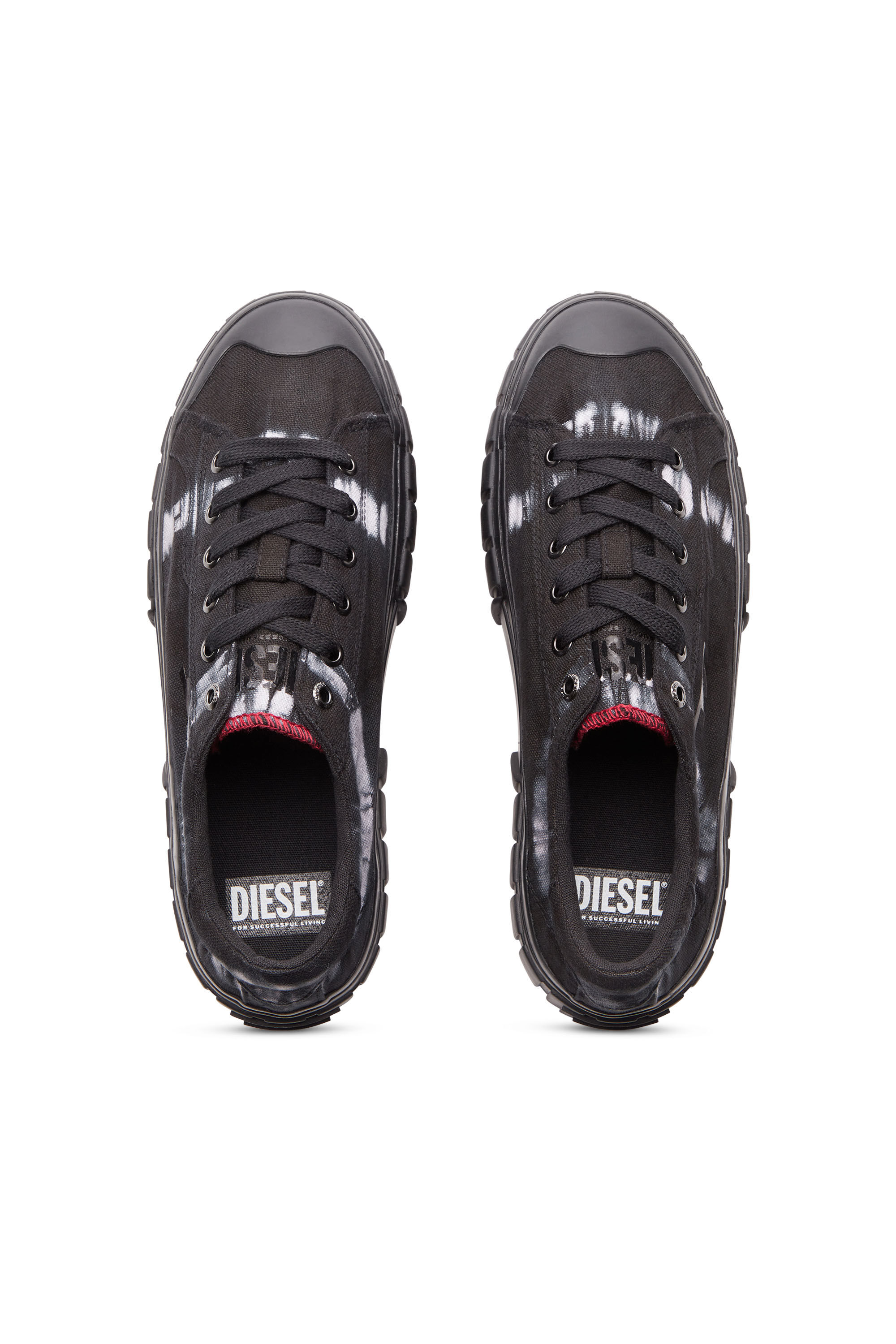Diesel - S-HANAMI LOW W, Woman S-Hanami Low-Platform sneakers in tie-dye canvas in Black - Image 4