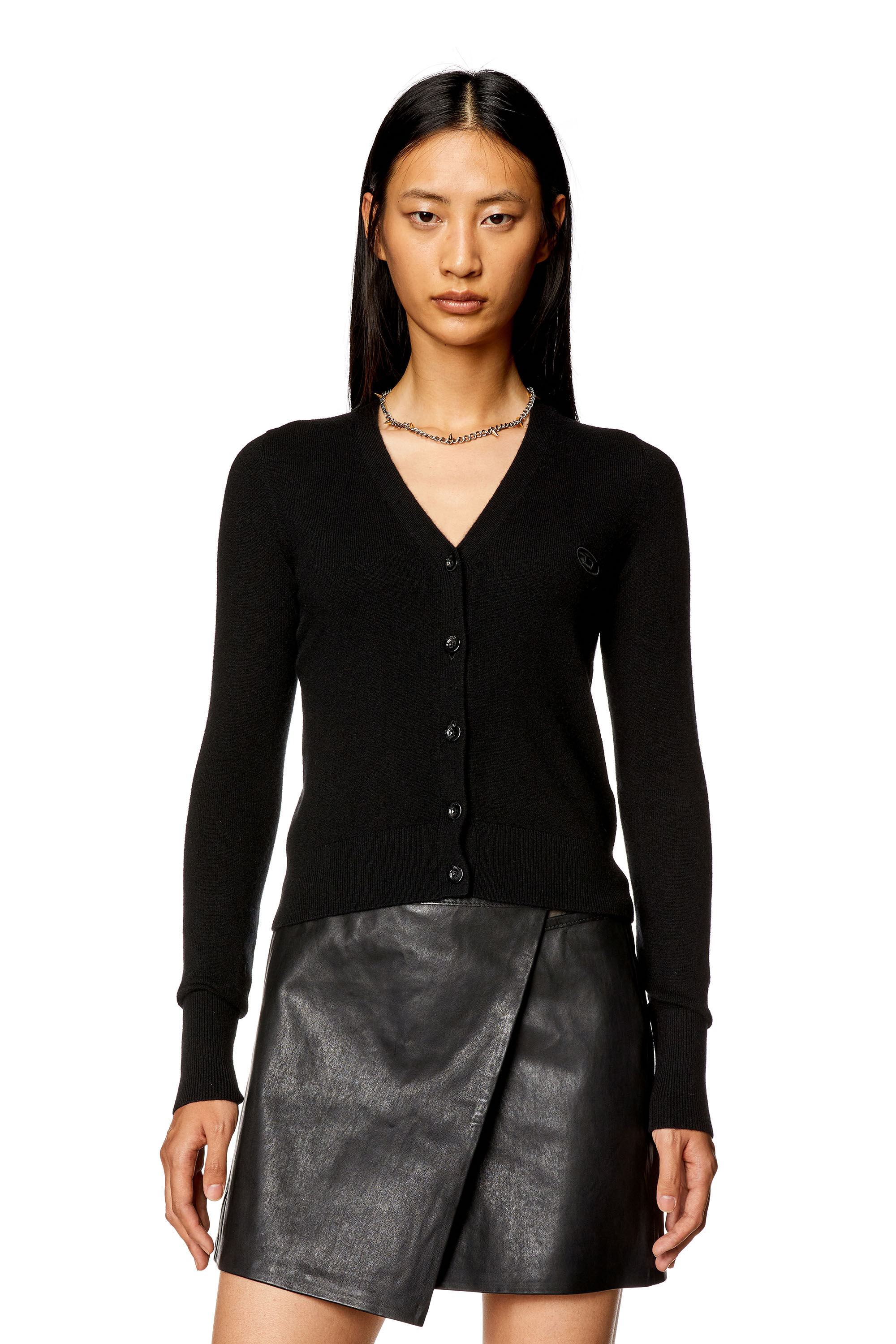 Diesel - M-ARTE, Woman Wool and cashmere cardigan in Black - Image 6