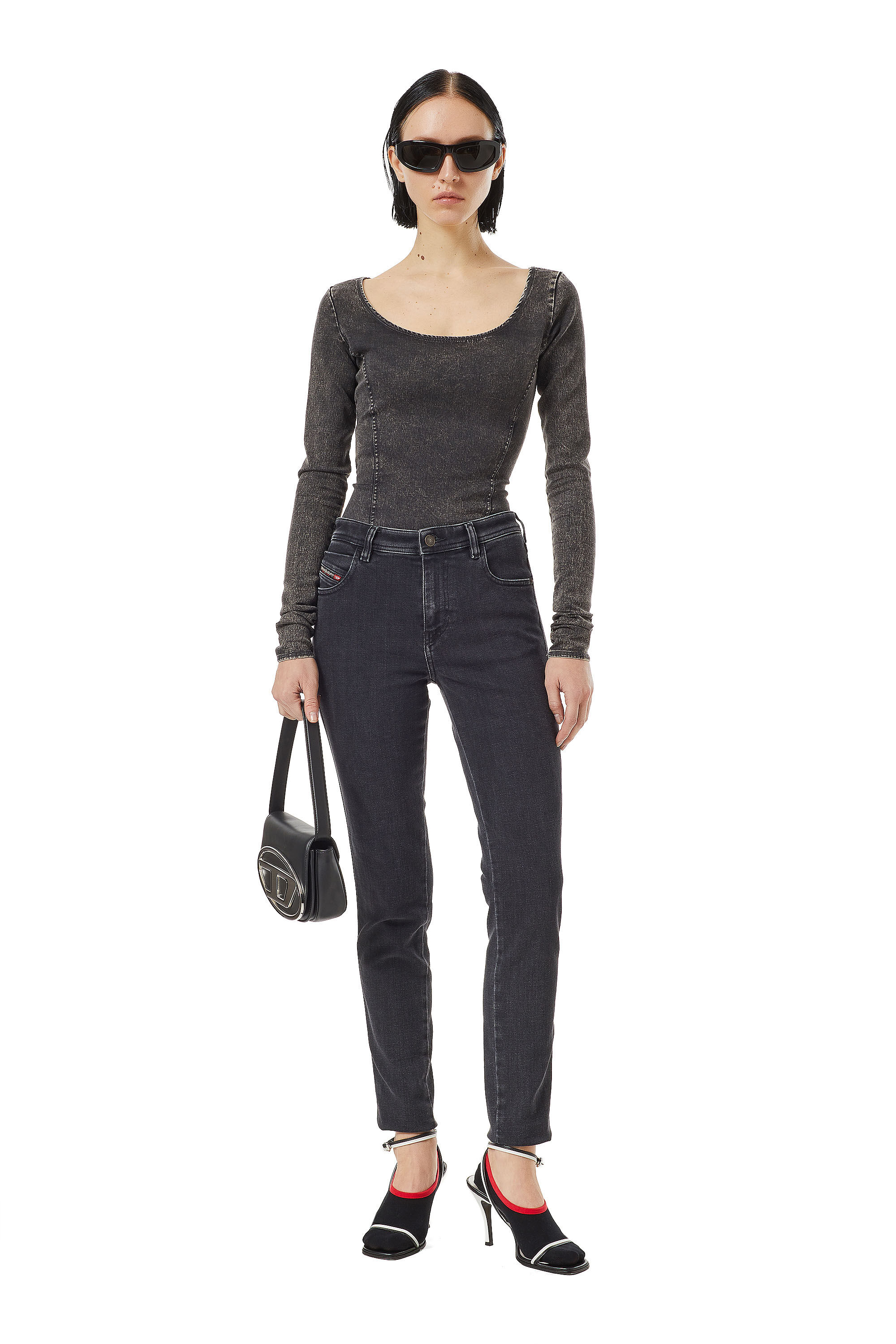 Diesel - Woman Skinny Jeans 2015 Babhila Z870G, Black/Dark grey - Image 1