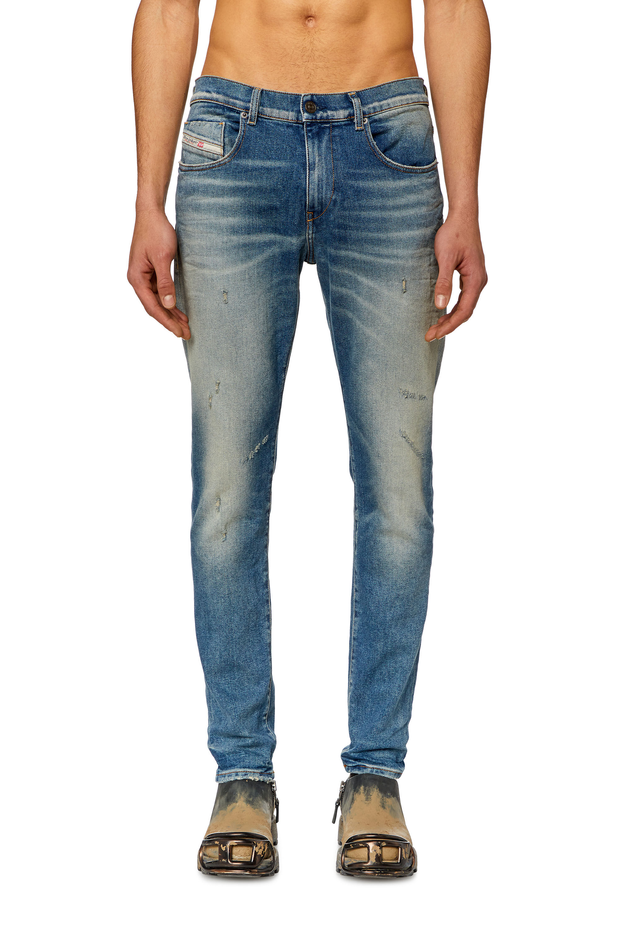 Diesel - Man Slim Jeans 2019 D-Strukt 09H55, Light Blue - Image 3