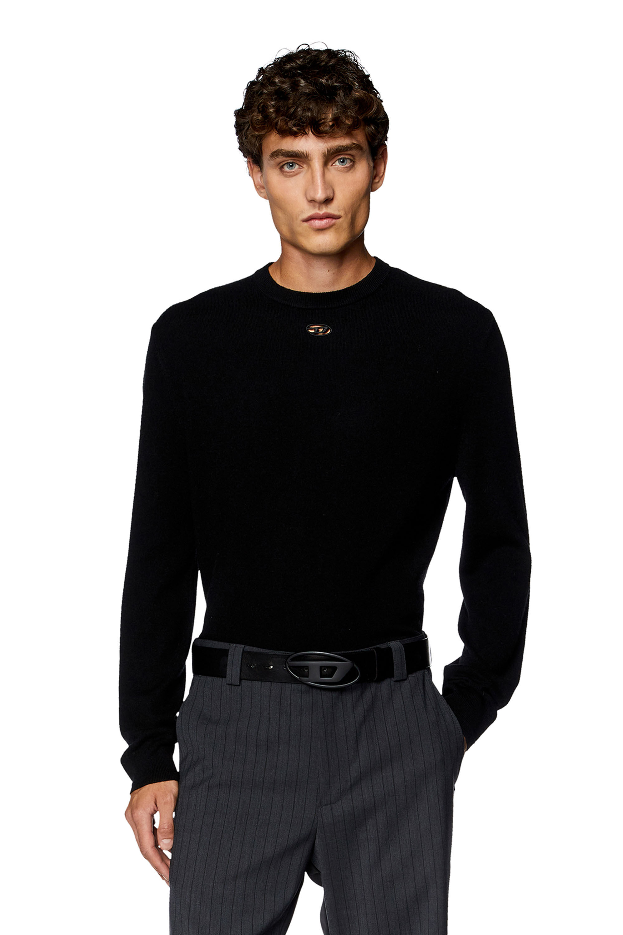 Diesel - K-VIERI, Man Wool and cashmere jumper in Black - Image 3