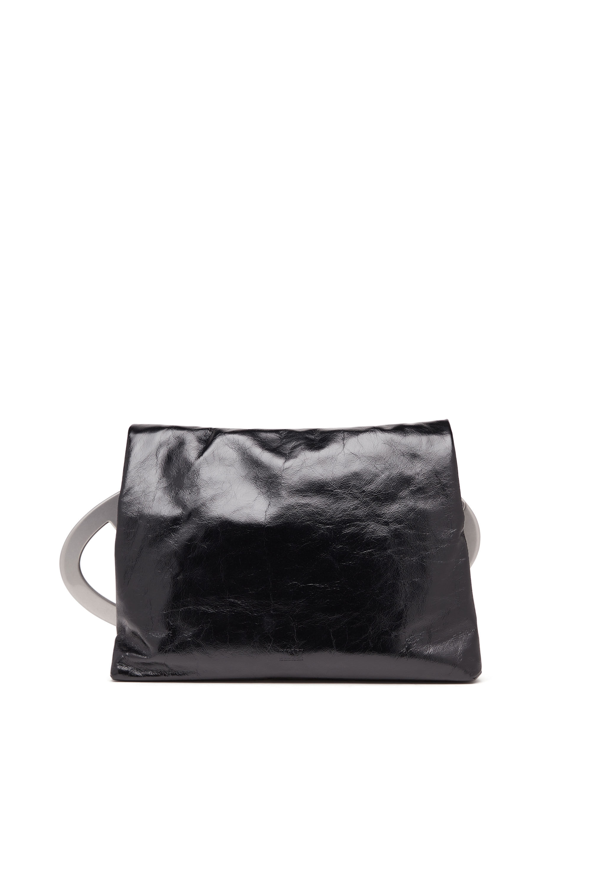 Diesel - BIG-D POUCH, Woman Big-D-Clutch bag in crinkled leather in Black - Image 3