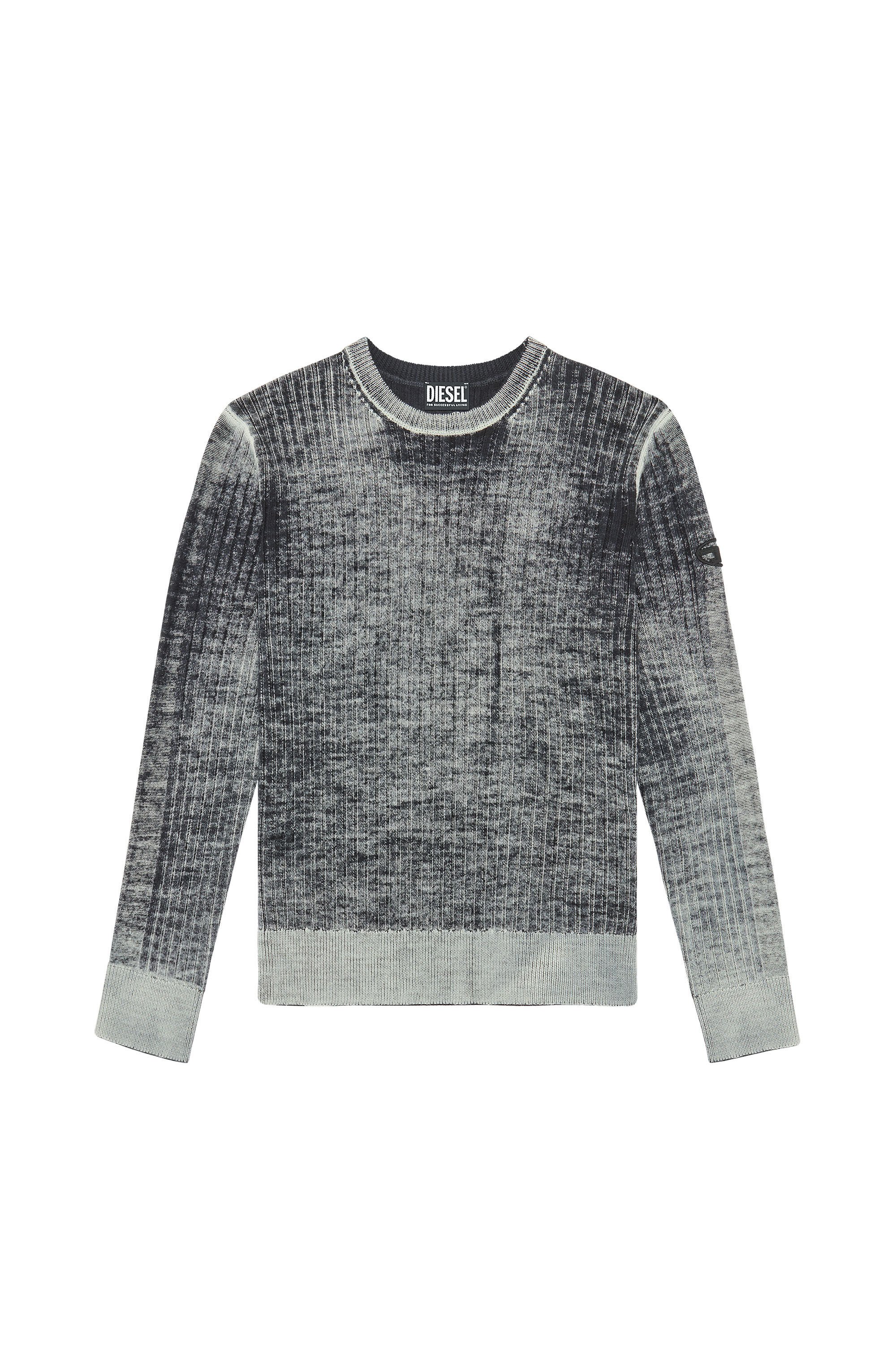 Diesel - K-ANDELERO, Man Printed wool jumper in Grey - Image 2
