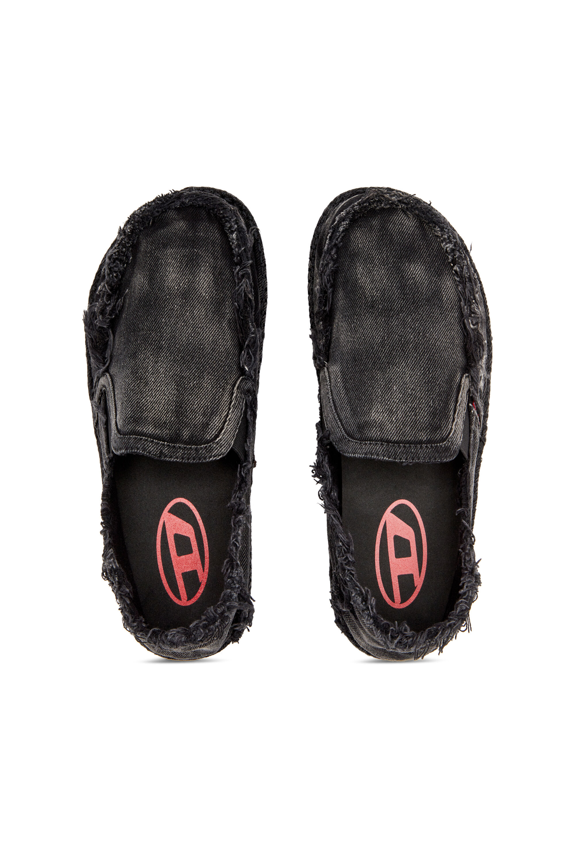 Diesel - D-LUKAS ESP, Man's D-Lukas-Espadrille loafers in distressed denim in Black - 4