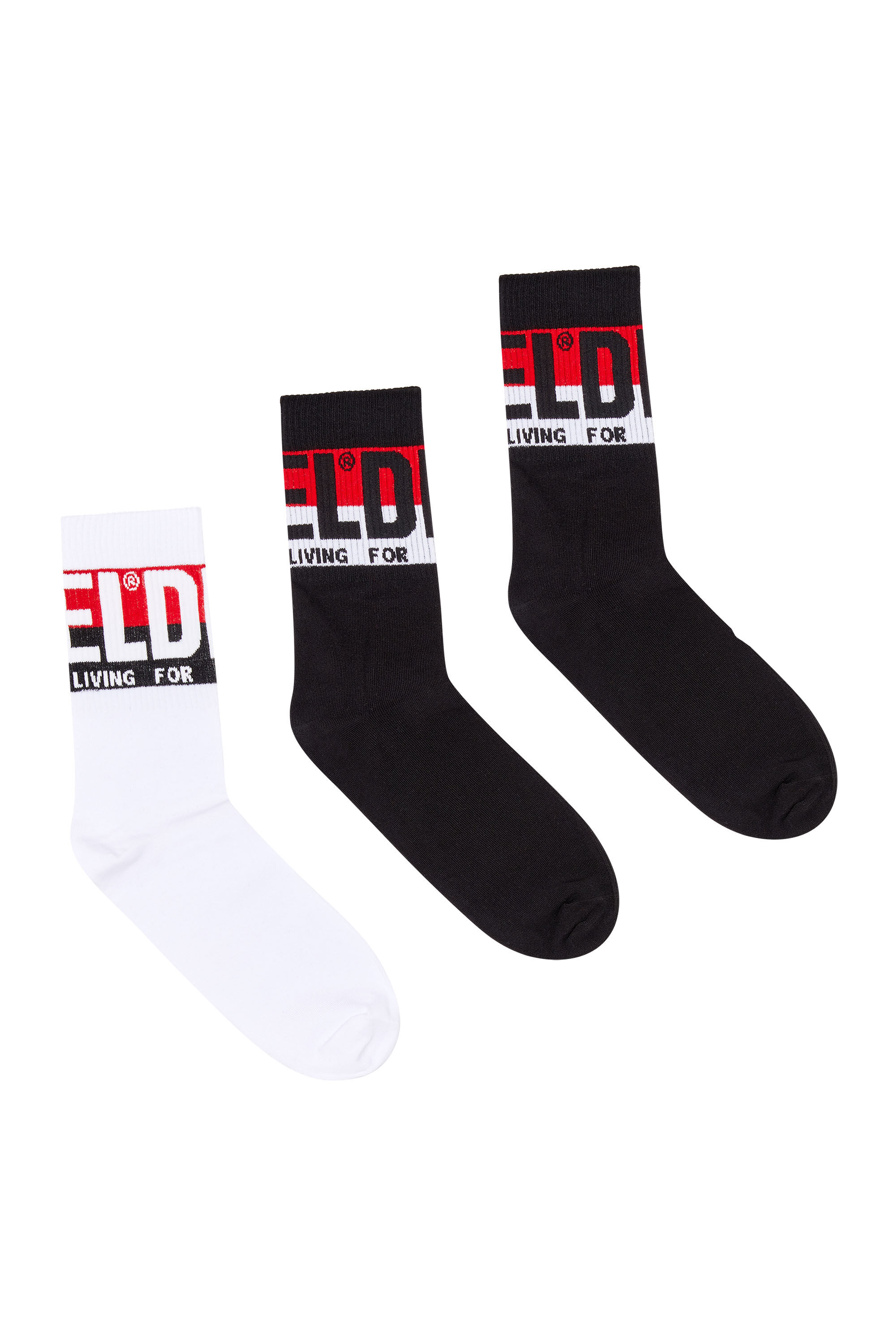 Diesel - SKM-RAY-THREEPACK, Man Three-pack of socks with logo cuffs in Multicolor - Image 1