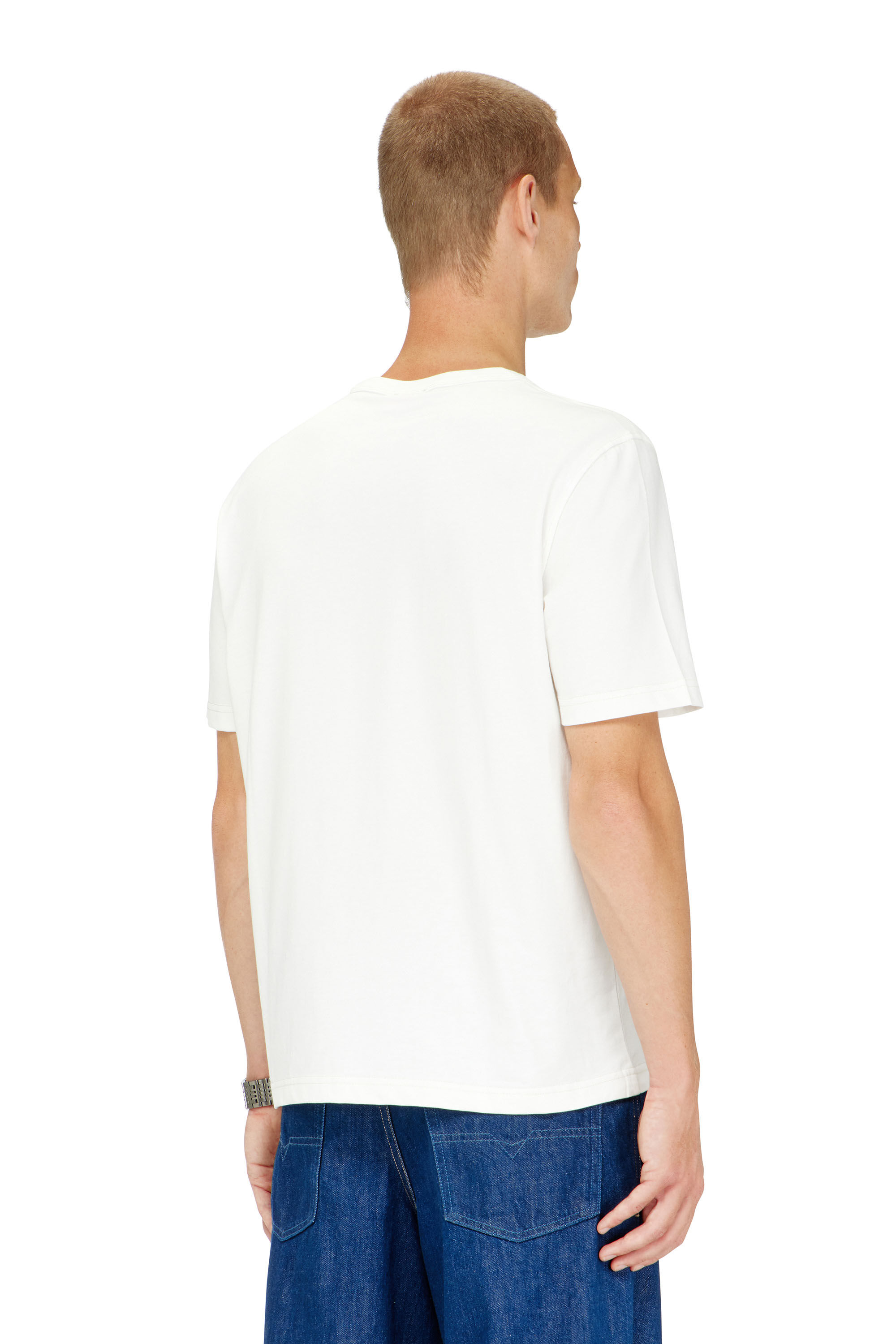 Diesel - T-ADJUST-Q6, Man's T-shirt with crumpled-effect logo in White - 4