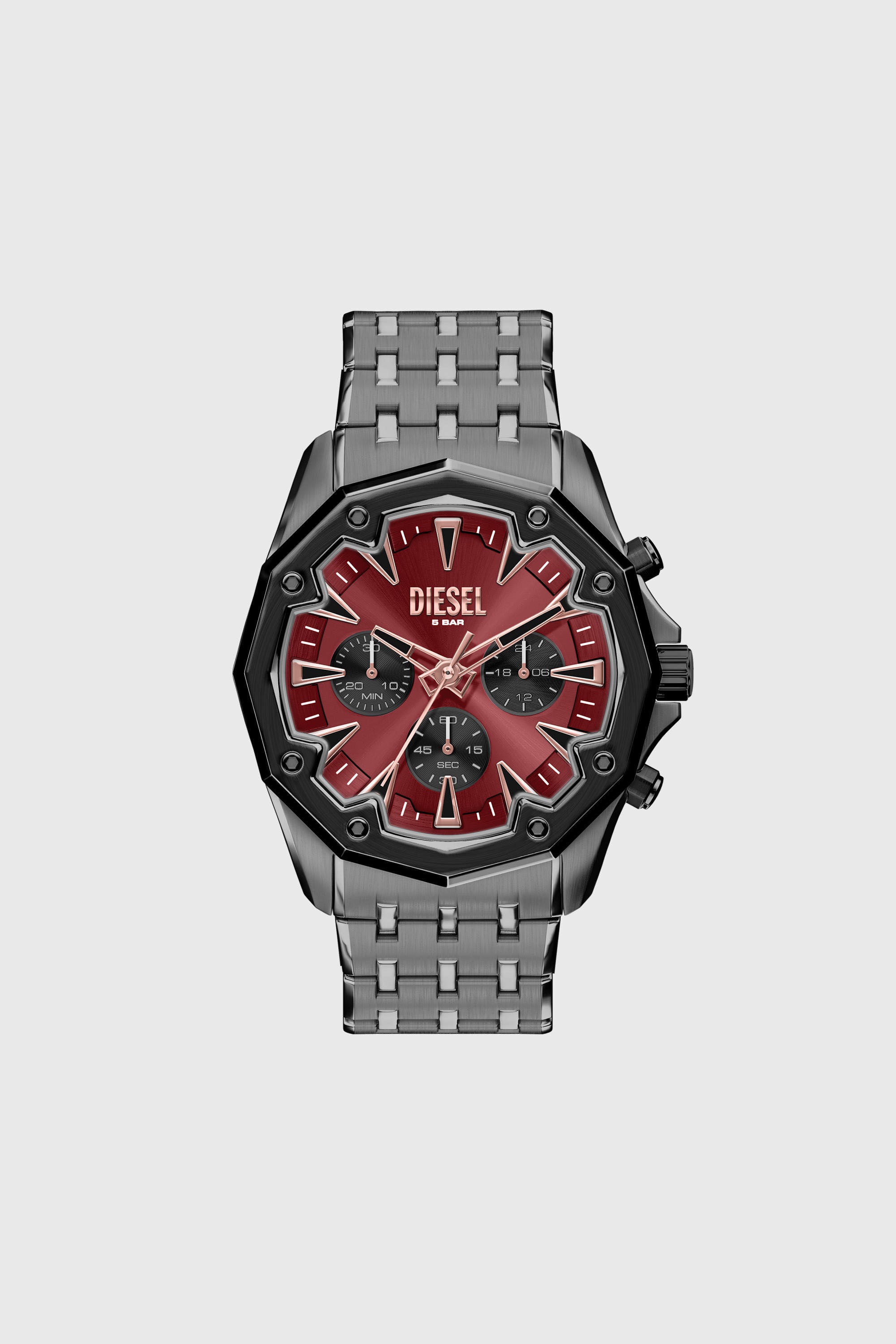 Diesel - DZ4715 WATCH, Man's Stinger gunmetal stainless steel watch in Dark grey - 1