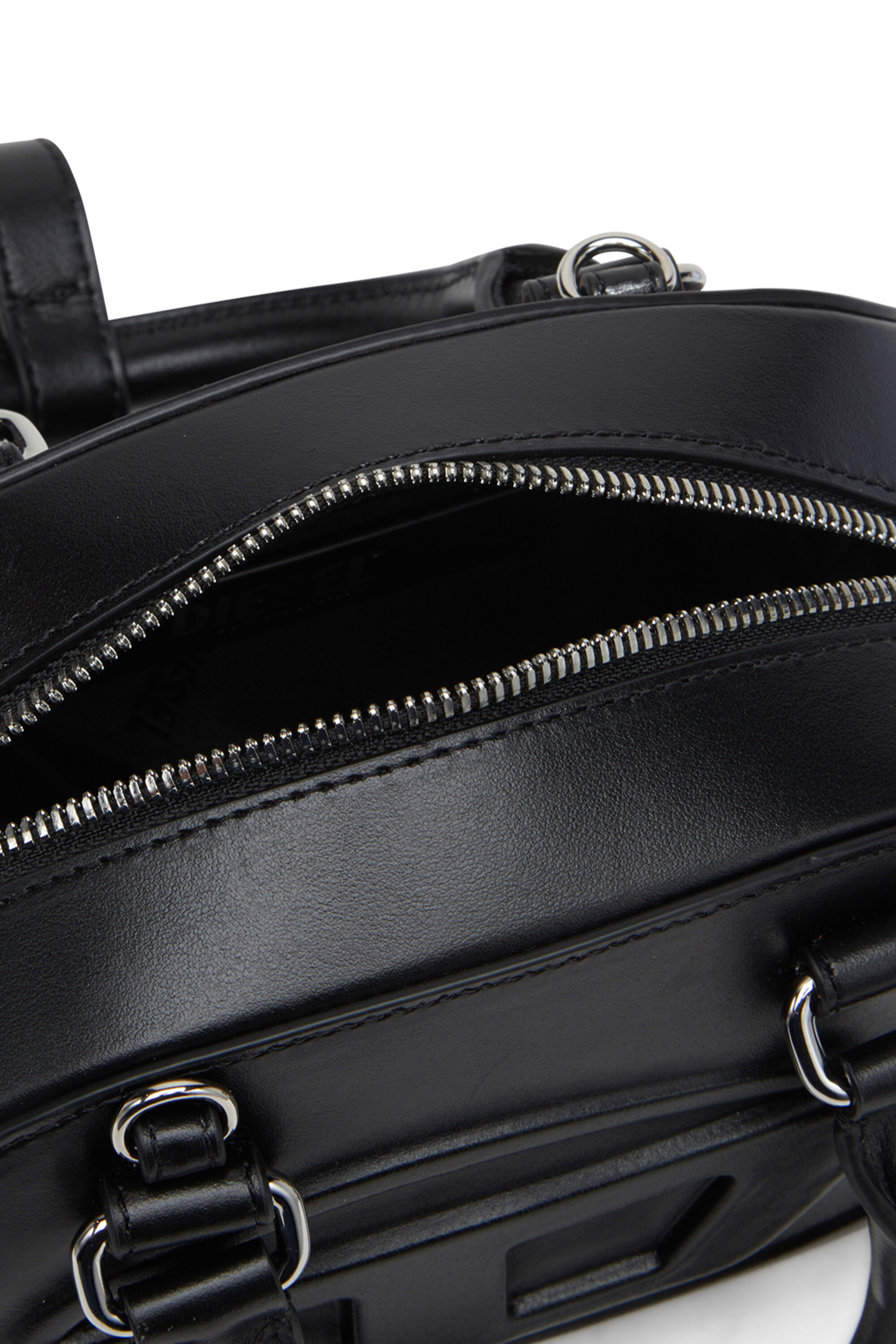 Diesel - 1DR DOME CROSSBODY, Woman's 1DR Dome-Leather mini bowling bag in Black - 3