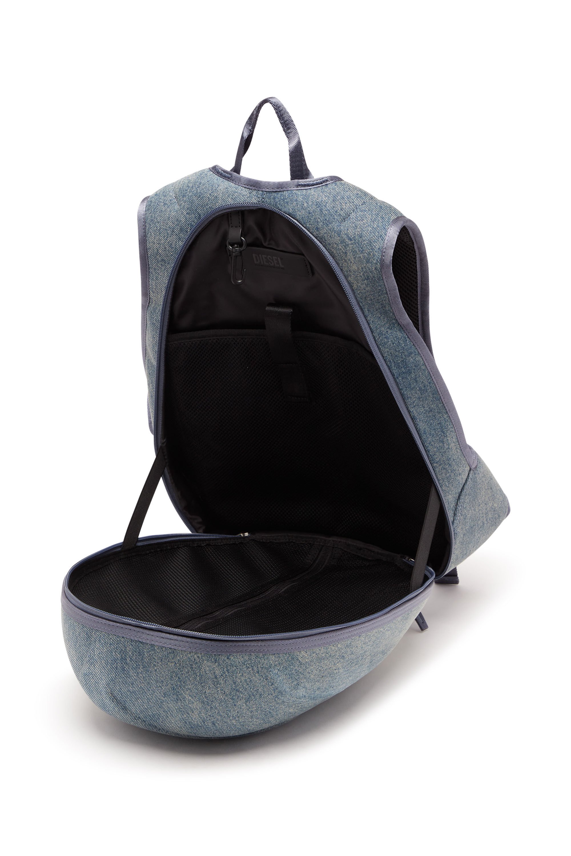 Diesel - 1DR-POD BACKPACK, Man 1DR-Pod Backpack - Hard shell denim backpack in Multicolor - Image 2