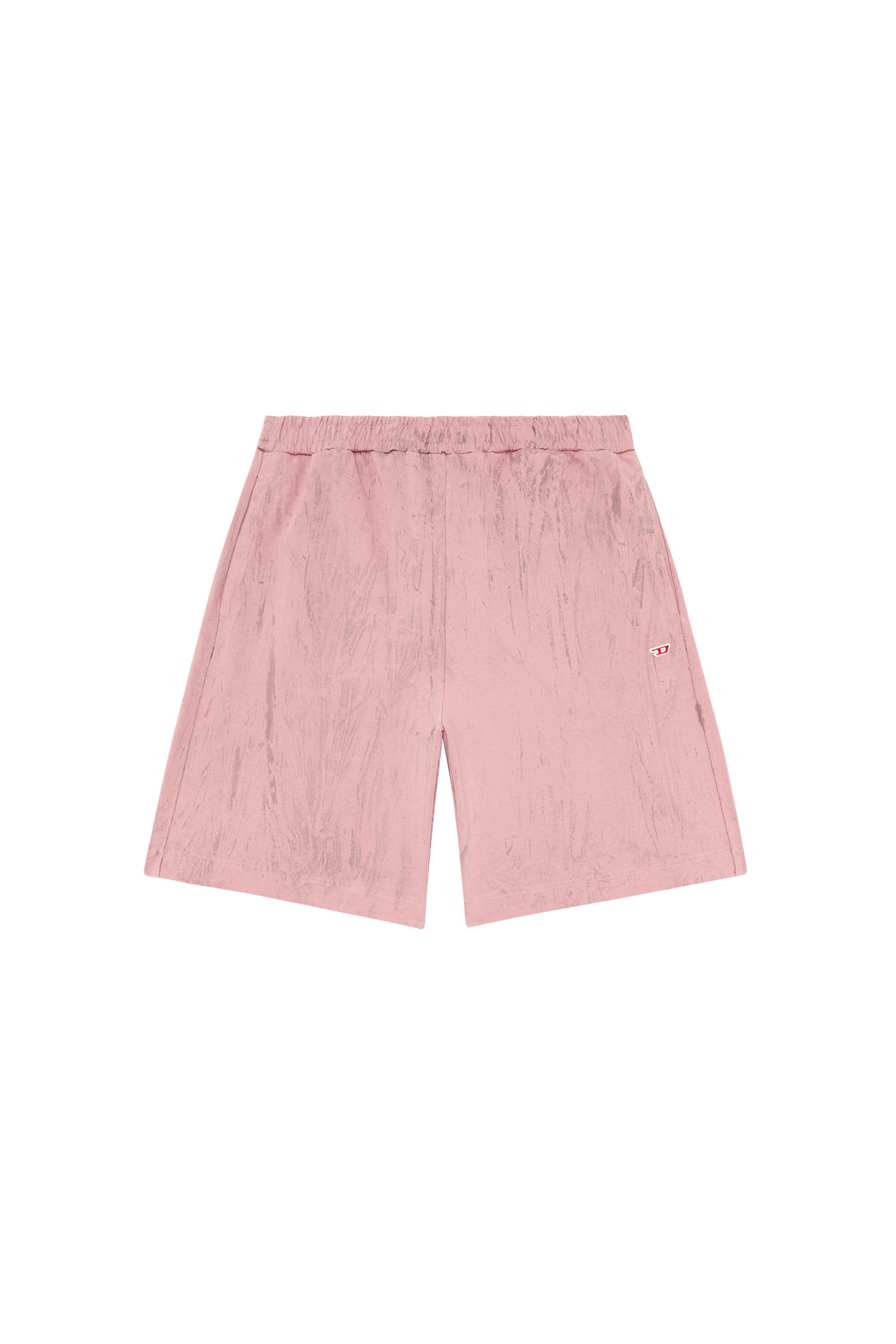 Diesel - P-CROWN-N1, Man Jersey shorts with cracked effect in Pink - Image 2