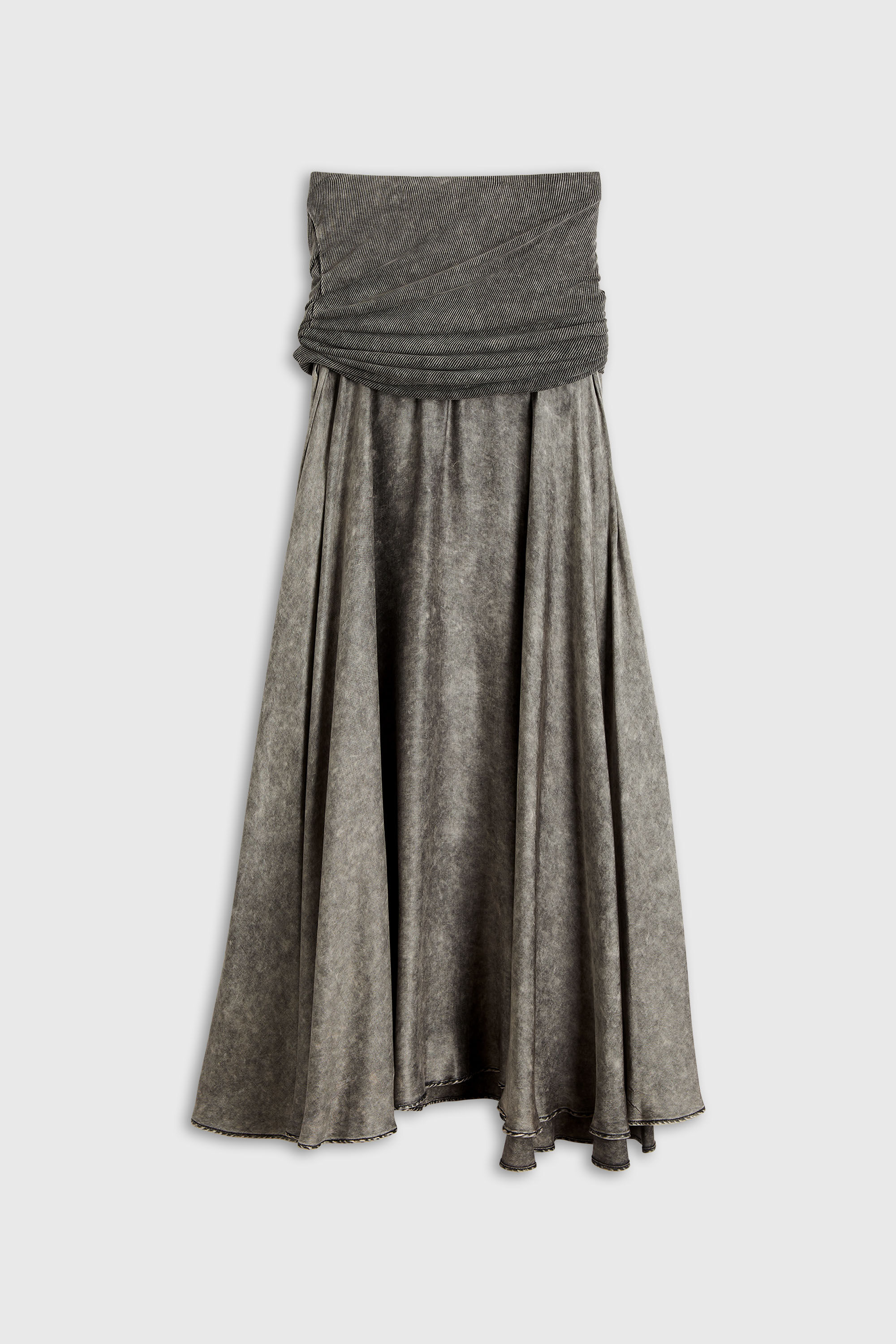 Diesel - O-SYA, Woman's Midi skirt with twisted waist section in Grey - 2