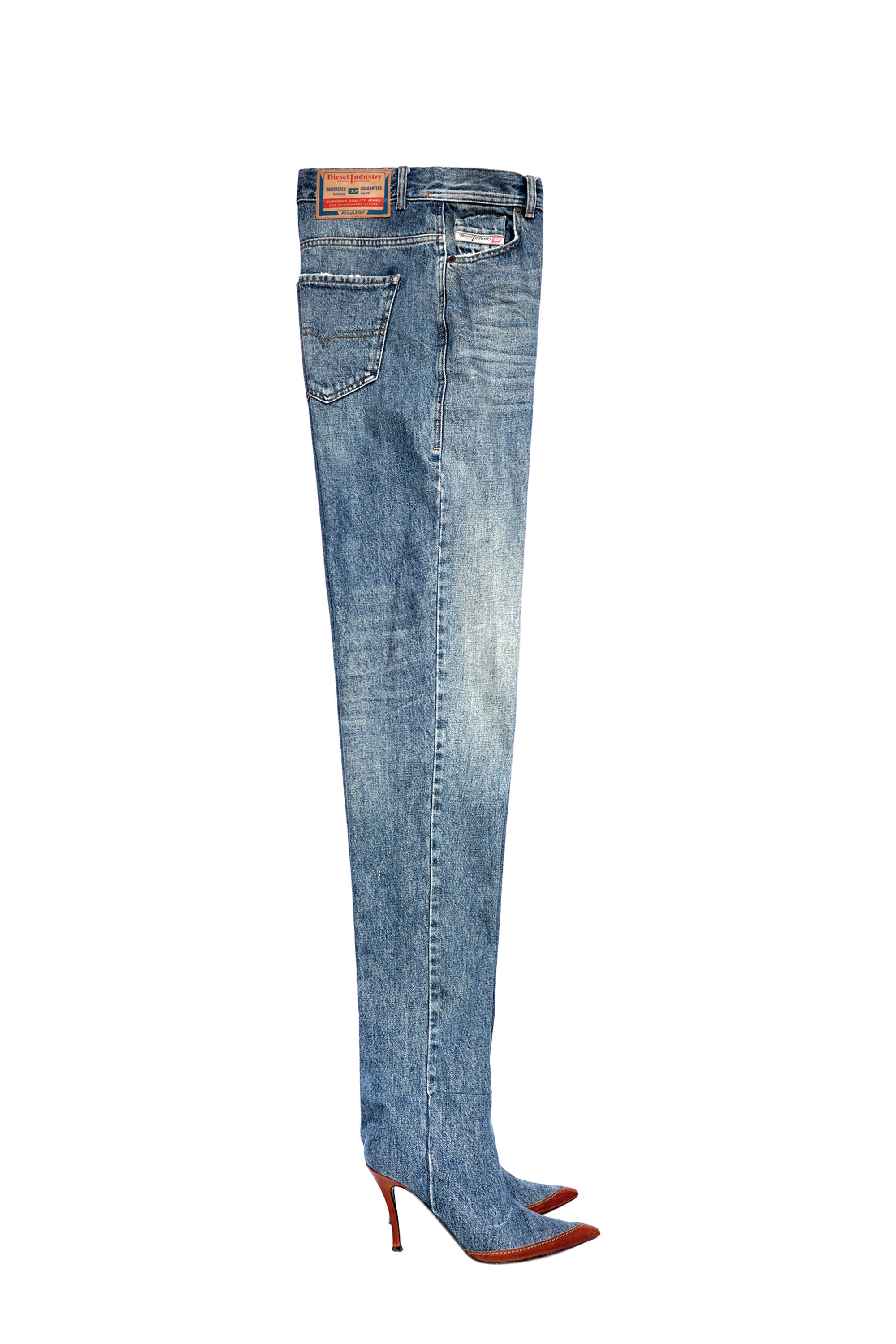 Diesel - Woman Straight Jeans 1956 D-Tulip 007A7, Medium blue - Image 2