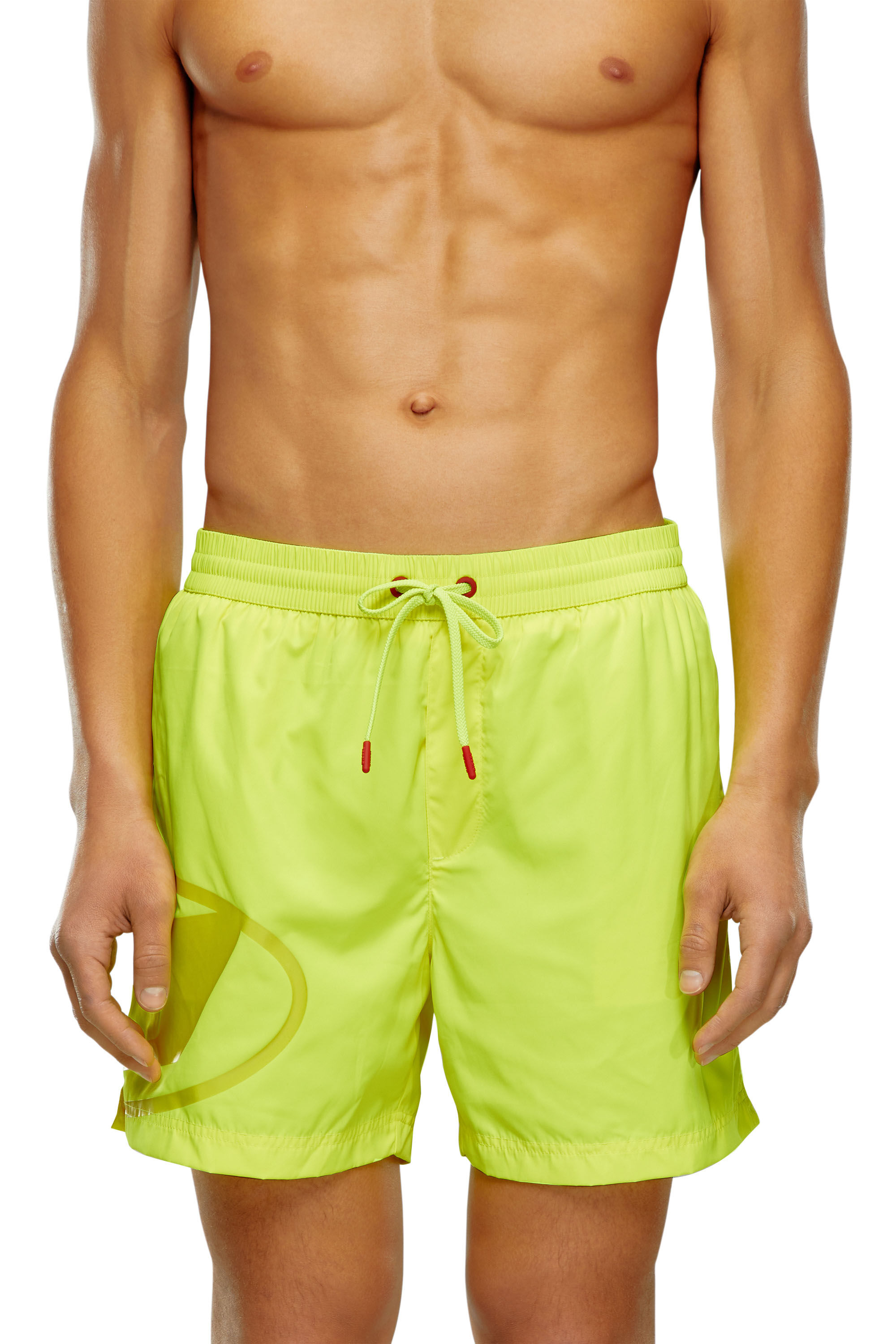Diesel - BMBX-RIO-41, Man Swim shorts with shiny Oval D logo in Yellow - Image 1