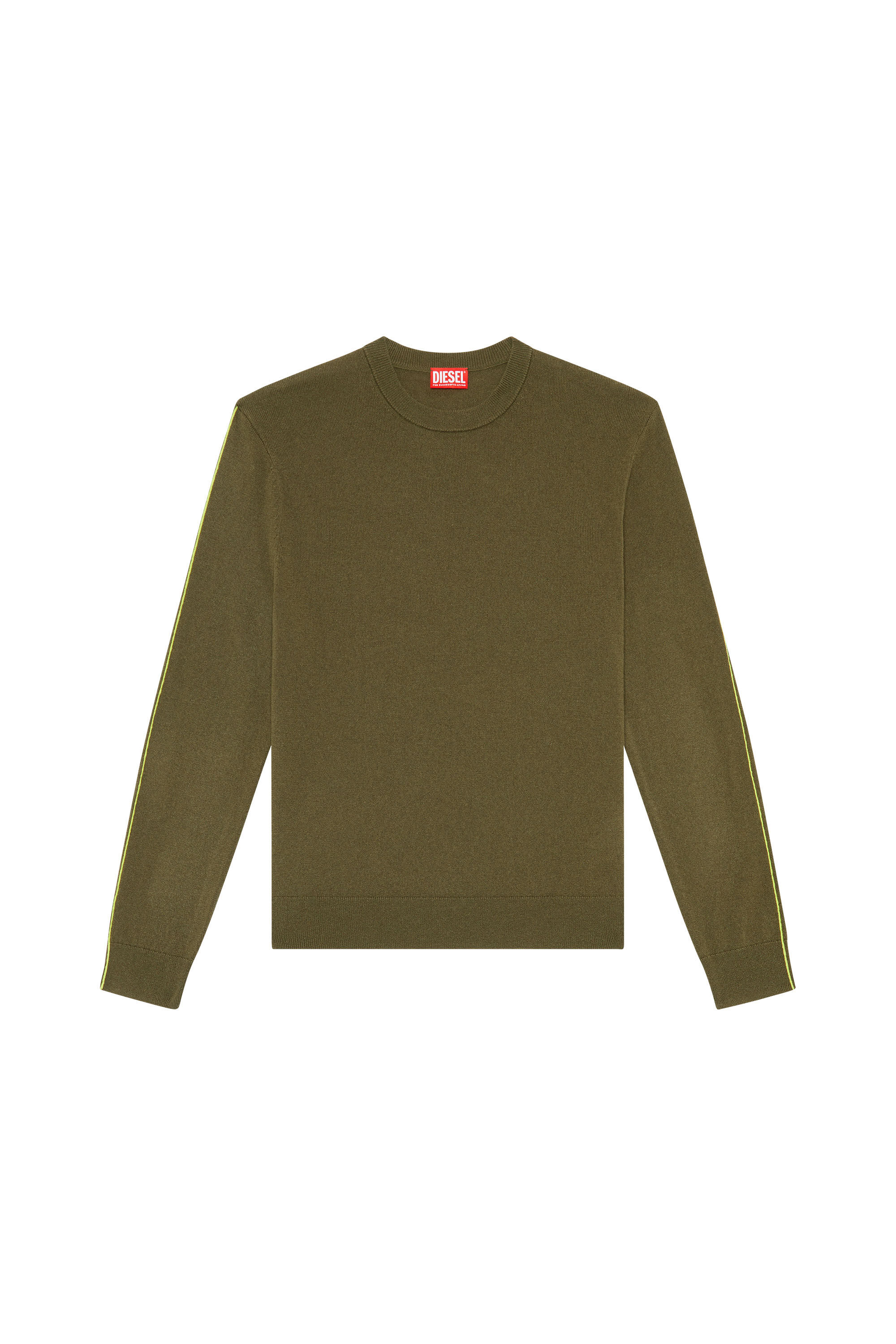 Diesel - K-VROMO, Man Jumper with contrast piping in Green - Image 2