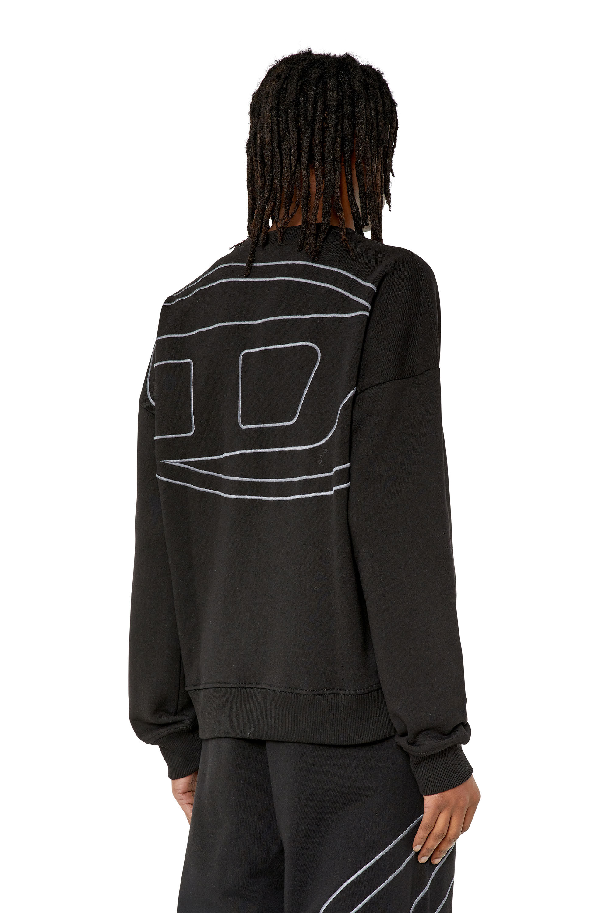 Diesel - S-ROB-MEGOVAL, Man Sweatshirt with back maxi D logo in Black - Image 3