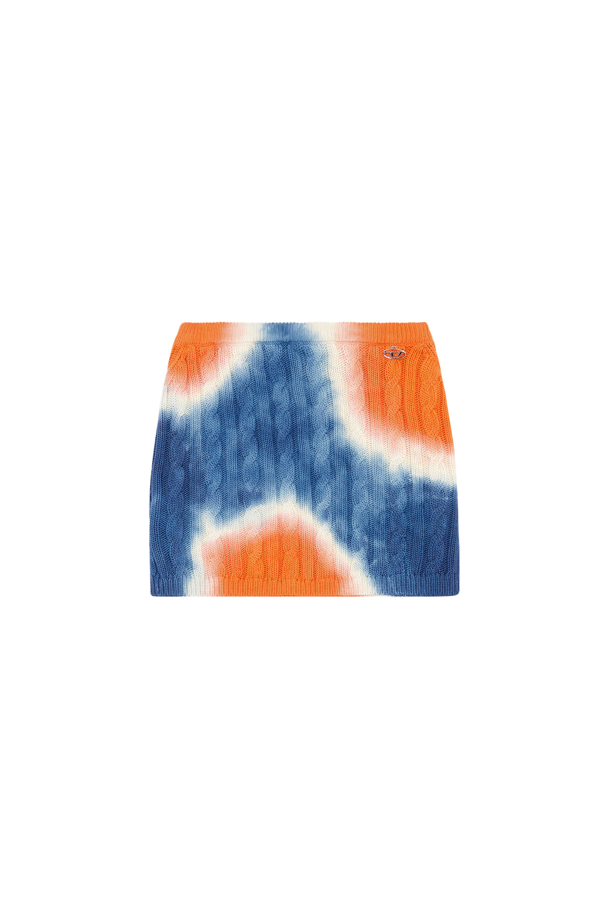 Diesel - M-JAMI, Woman Tie-dye mini skirt in cable-knit cotton in Multicolor - Image 2