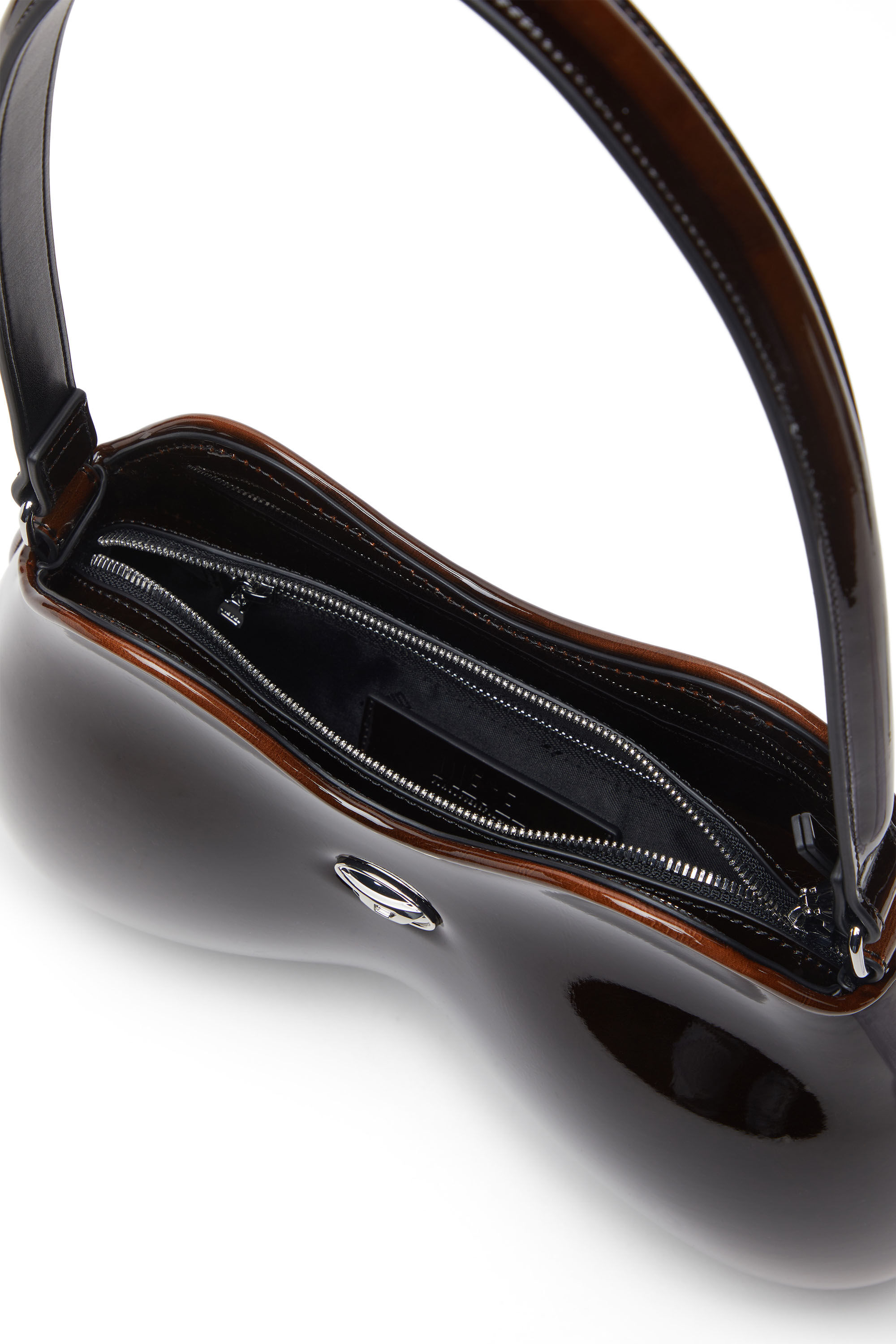 Diesel - DOUBLE-D SHOULDER, Woman's Double-D-Rigid shoulder bag in dégradé glossy PU in Brown - 5