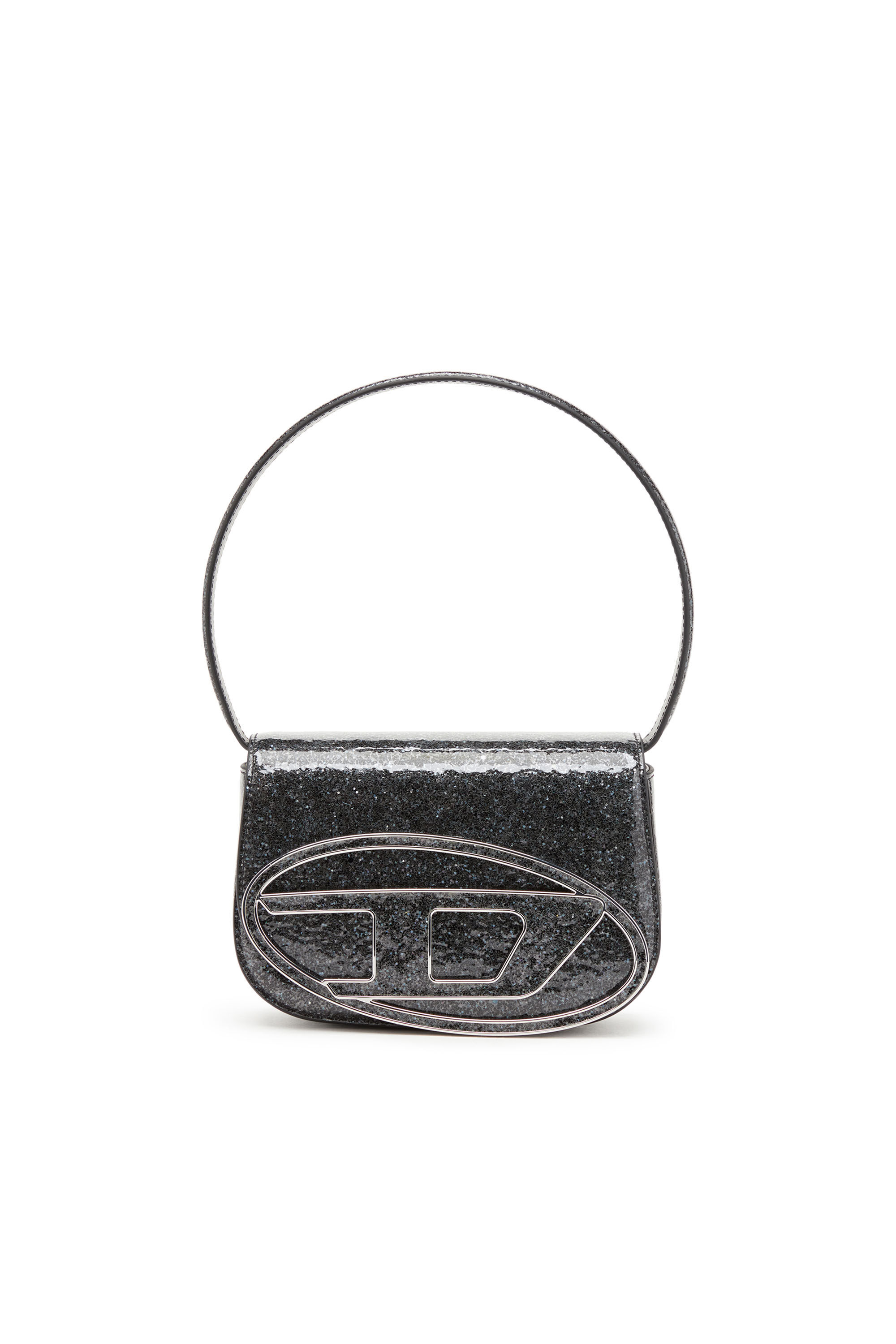 Diesel - 1DR, Woman's 1DR-Iconic shoulder bag with macro glitter in Black - 1