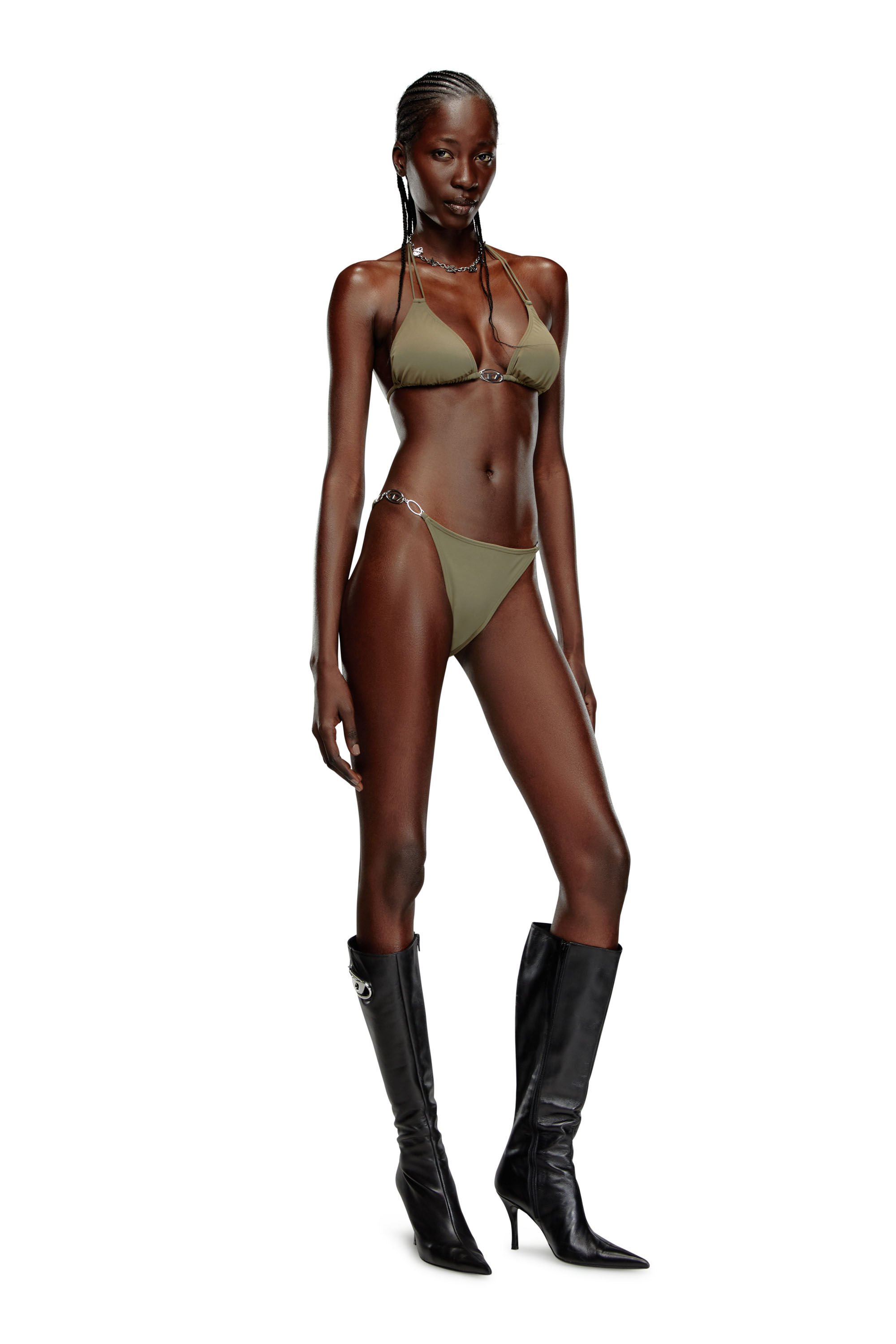 Diesel - BFPN-IRINA, Woman Bikini briefs with Oval D plaques in Green - Image 2