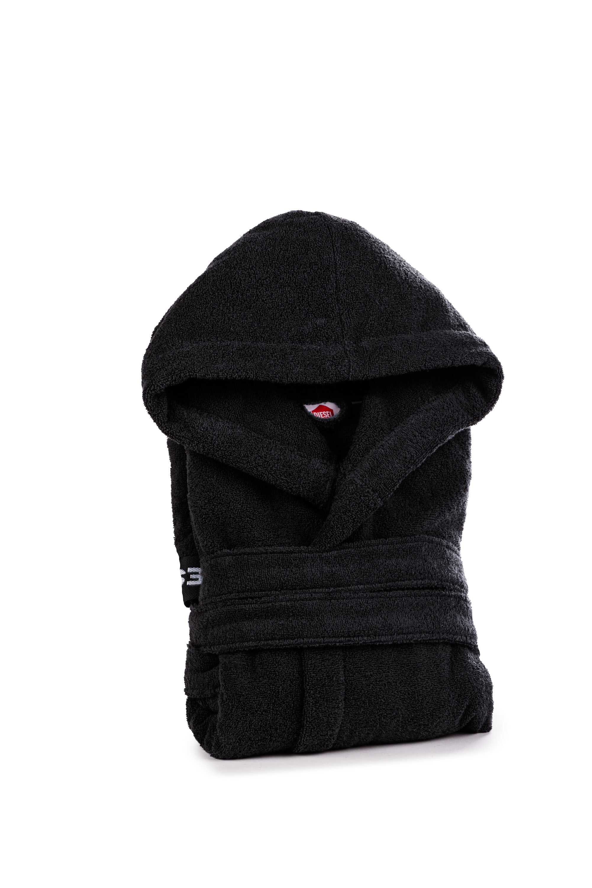 Diesel - 1015115 LOGO-COTTON BATHROBE SIZE M/L BL, Unisex's Logo-Cotton Terry Bathrobe, M/L size in Black - 1