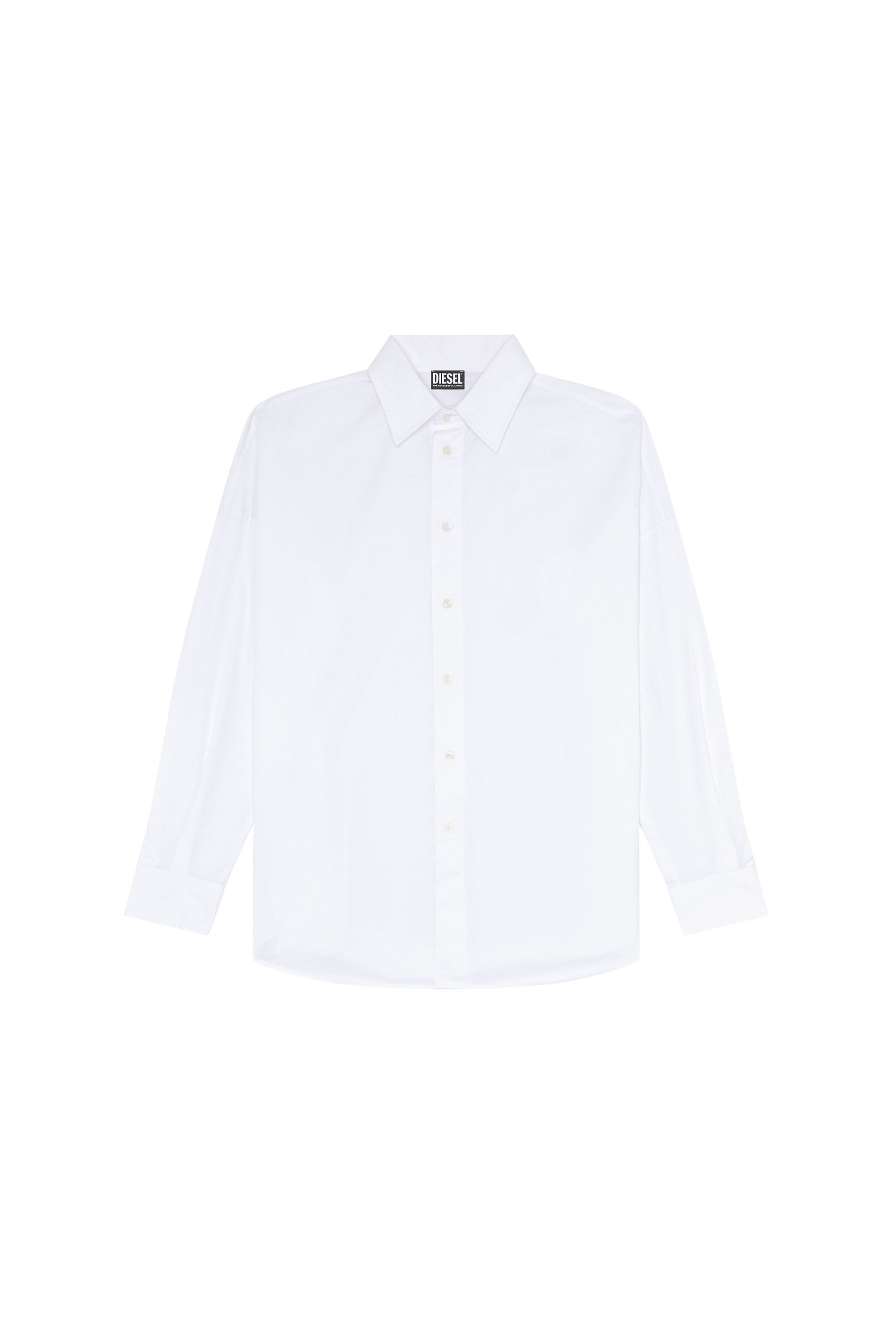Diesel - S-LIMO-LOGO, Man Shirt with maxi logo embroidery in White - Image 2