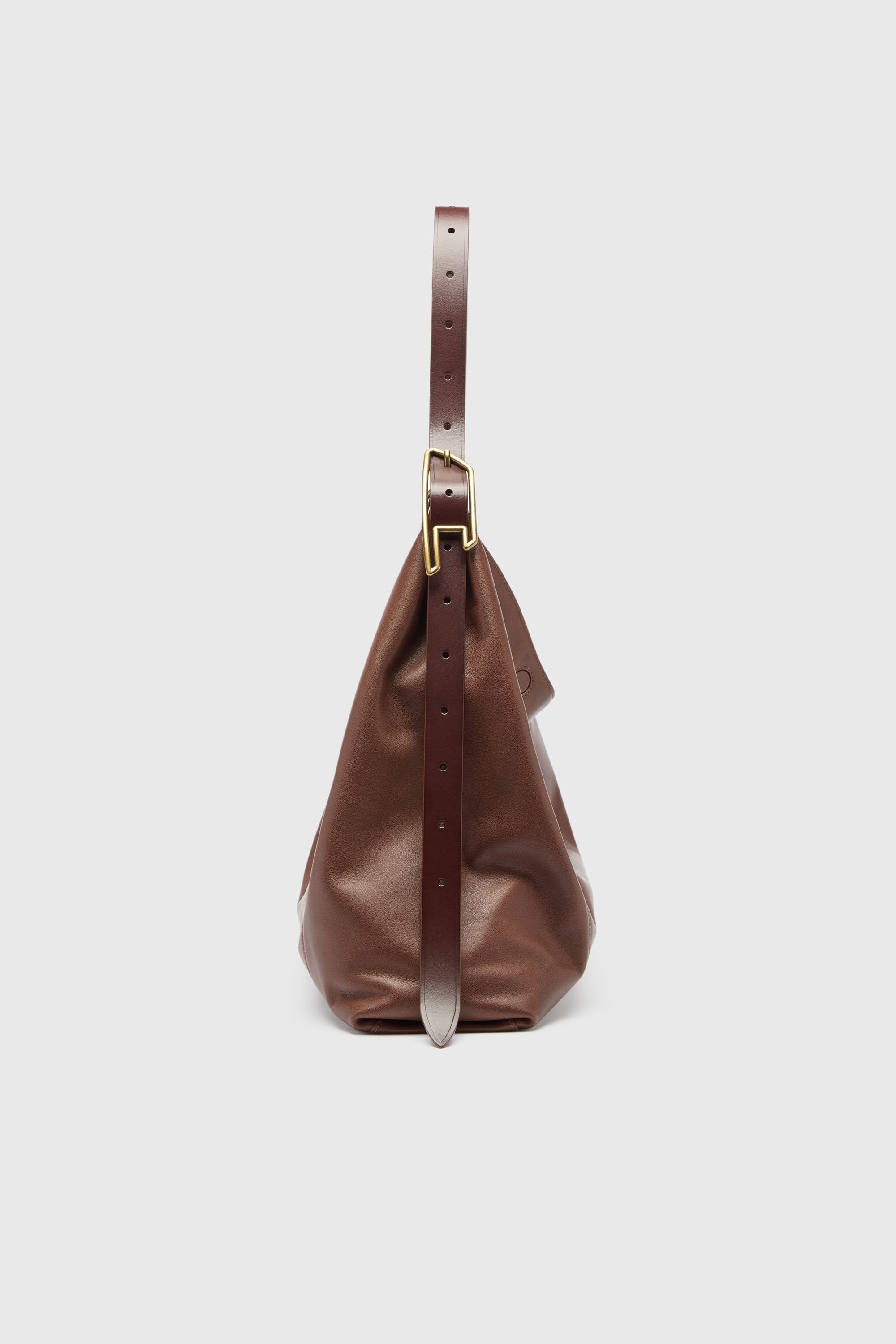 Diesel - D-LINE HOBO L, Woman's D-Line-Hobo bag in leather in Dark Brown - 4