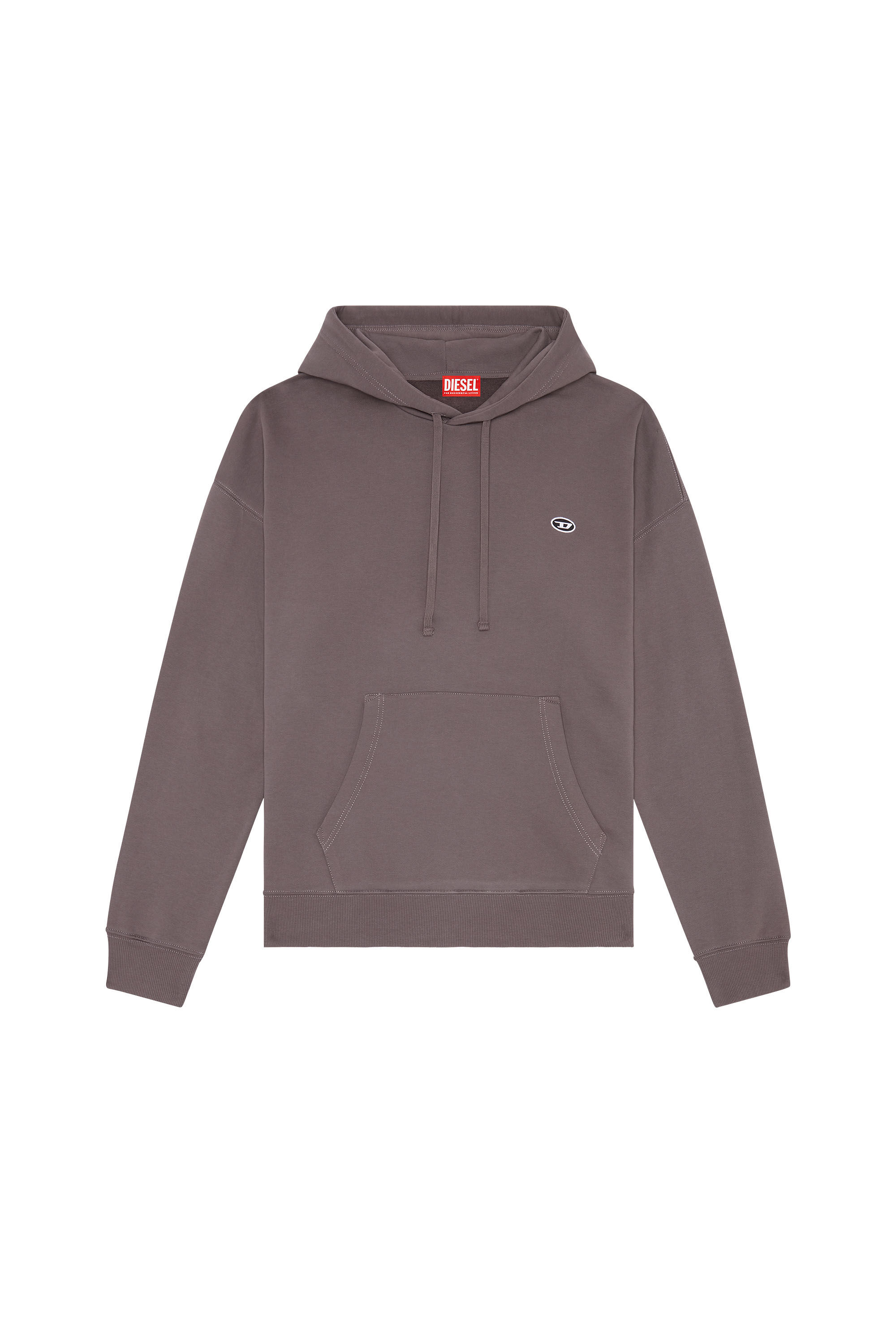 Diesel - S-ROB-HOOD-DOVAL-PJ, Man Hoodie with oval D patch in Grey - Image 2