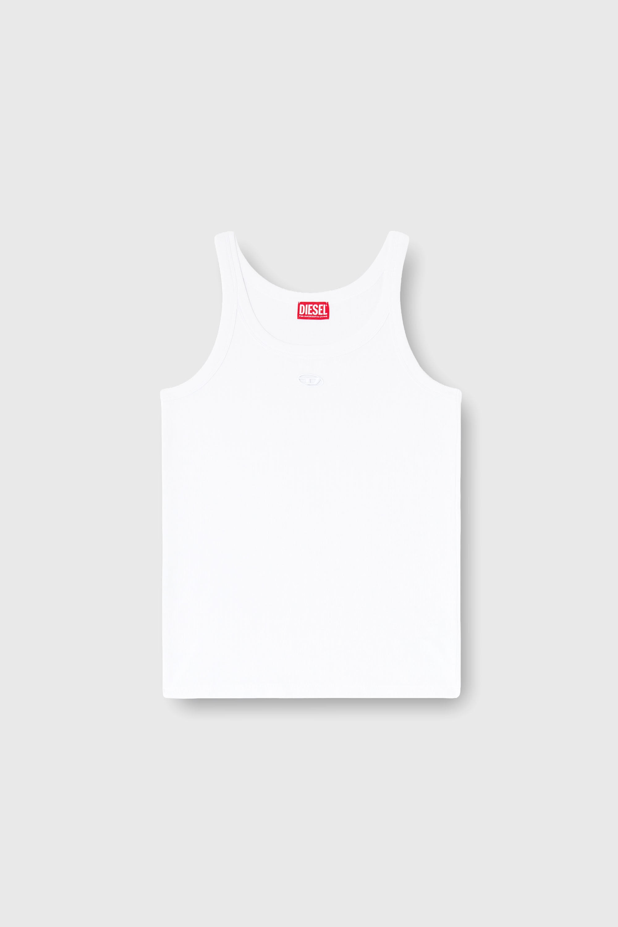 Diesel - T-WIFE-DCO, Man's Slim cotton tank with Oval D logo in White - 2