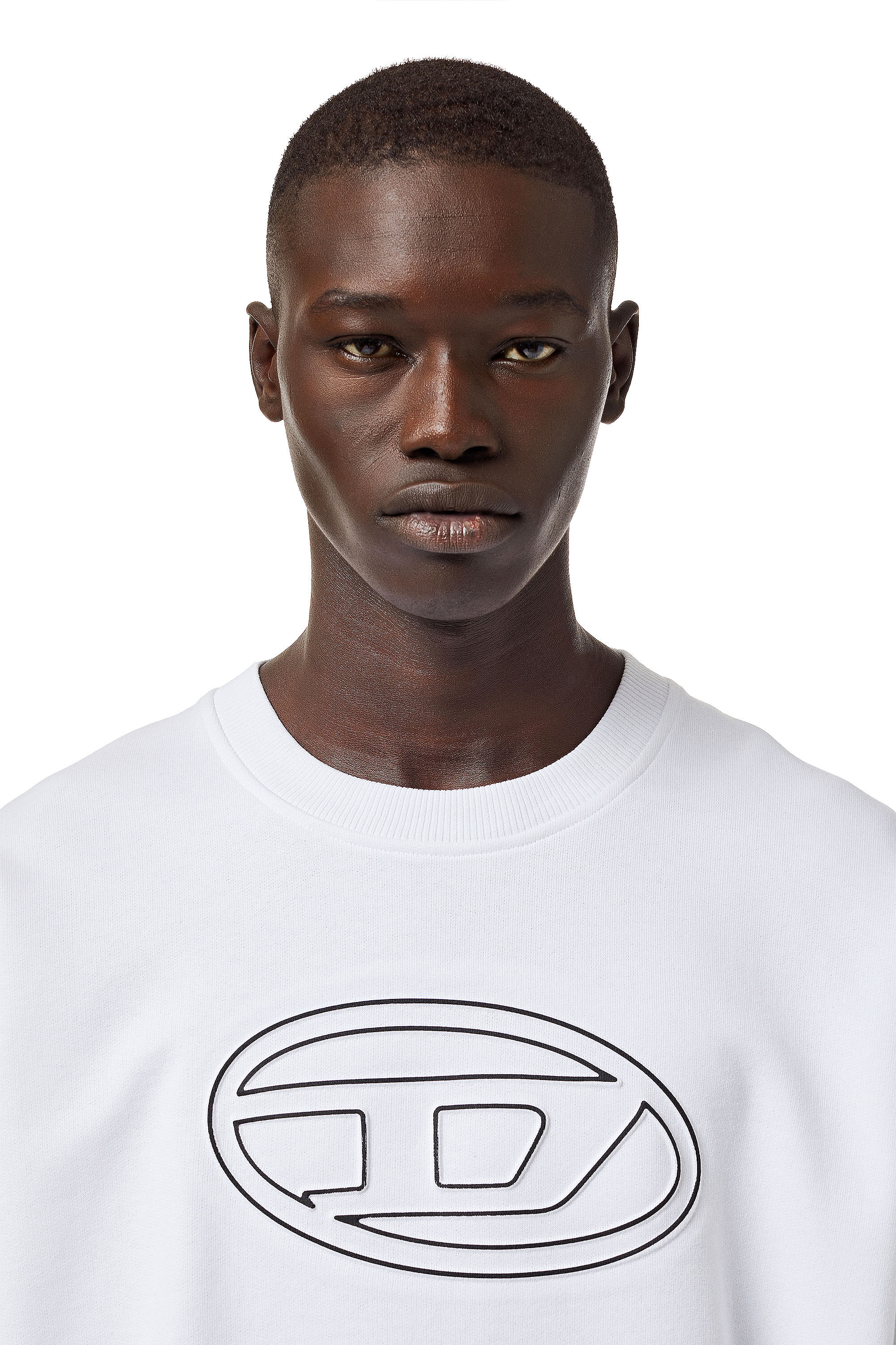 Diesel - S-MART-BIGOVAL, Man Sweatshirt with embossed logo in White - Image 5