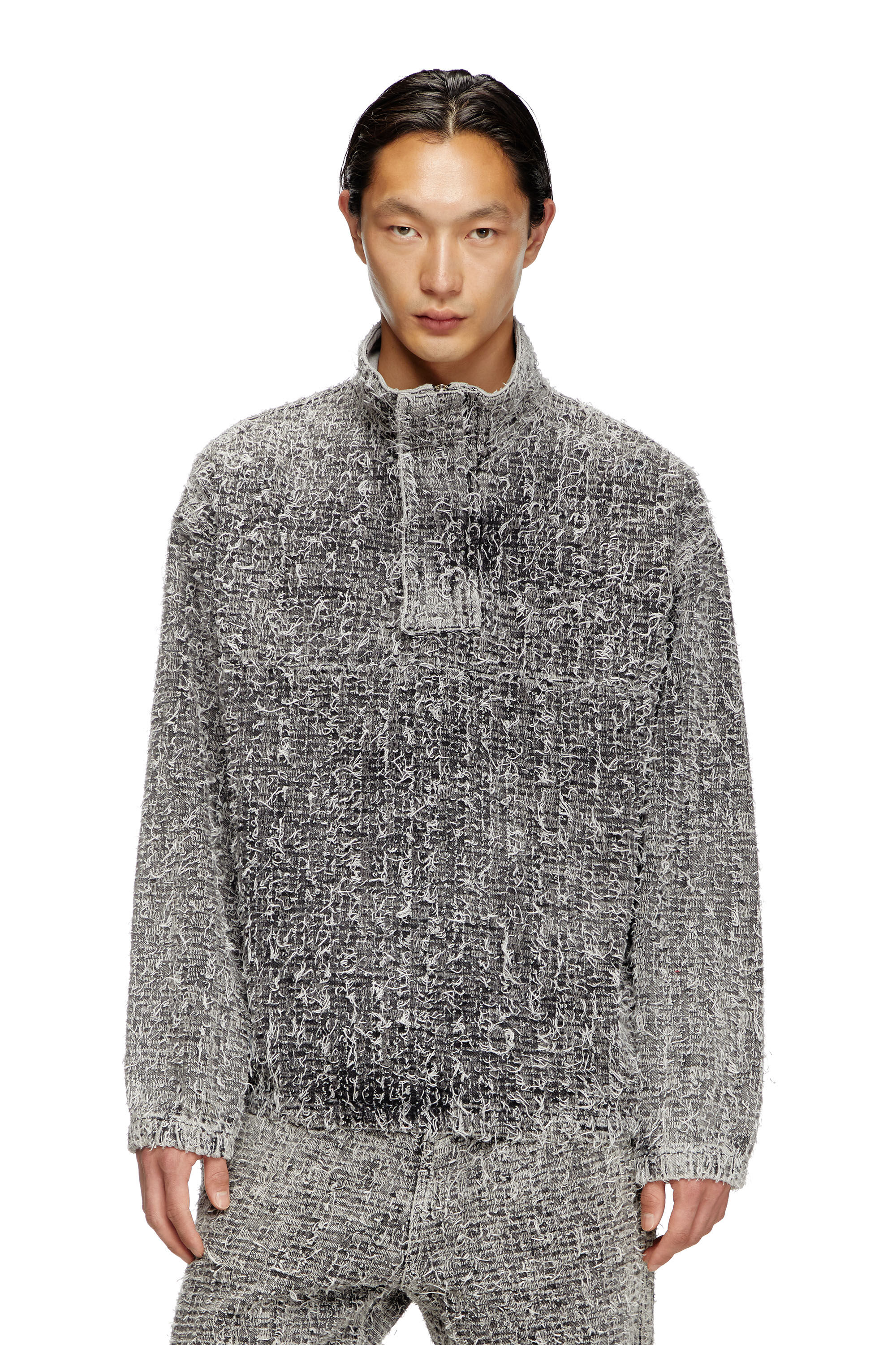Diesel - D-FLOW-S2, Unisex's Pullover jacket in bouclé denim in Grey - 3