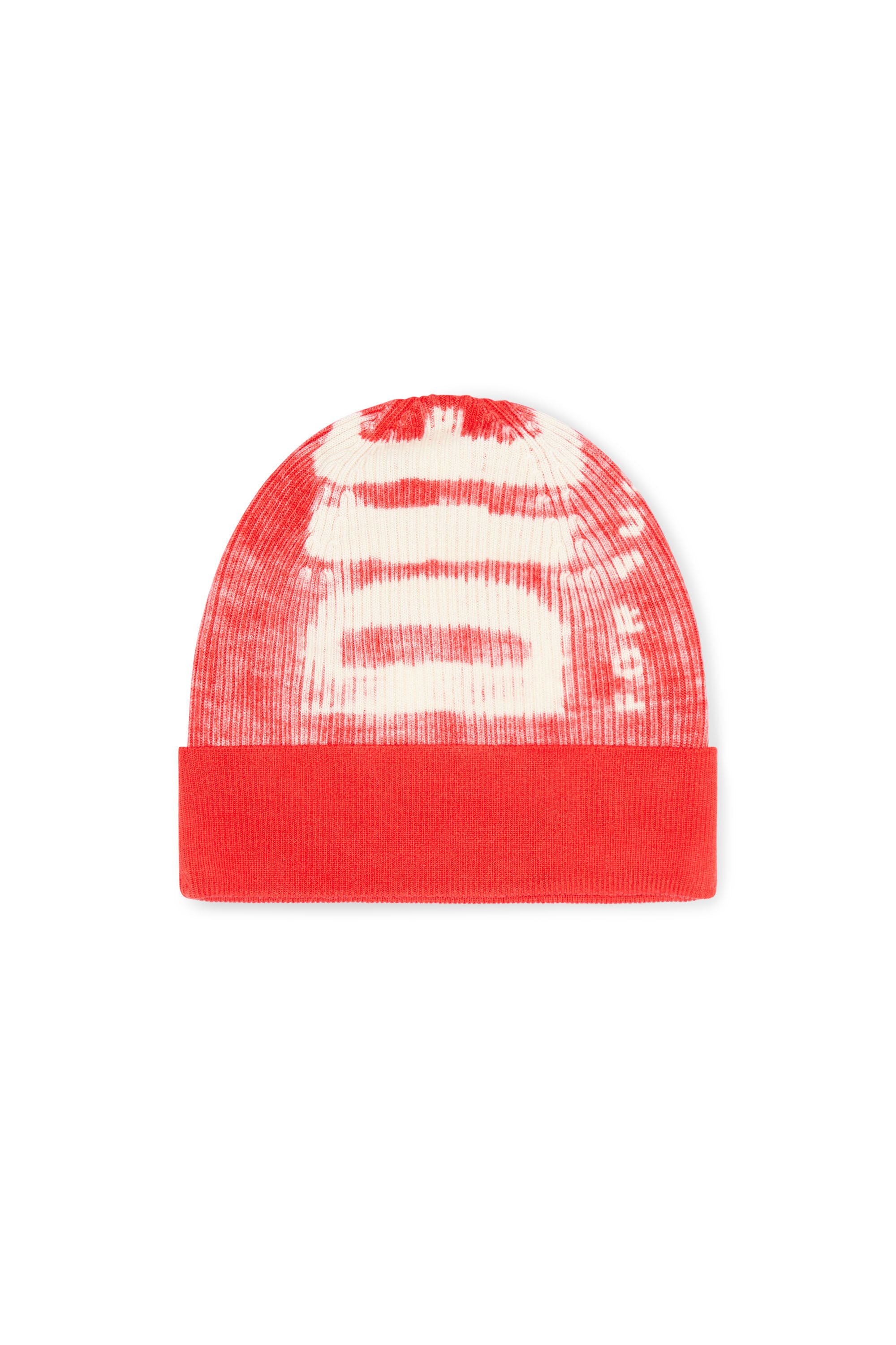 Diesel - K-ATULLUS-CAP, Unisex Ribbed beanie with maxi logo print in Red - Image 1