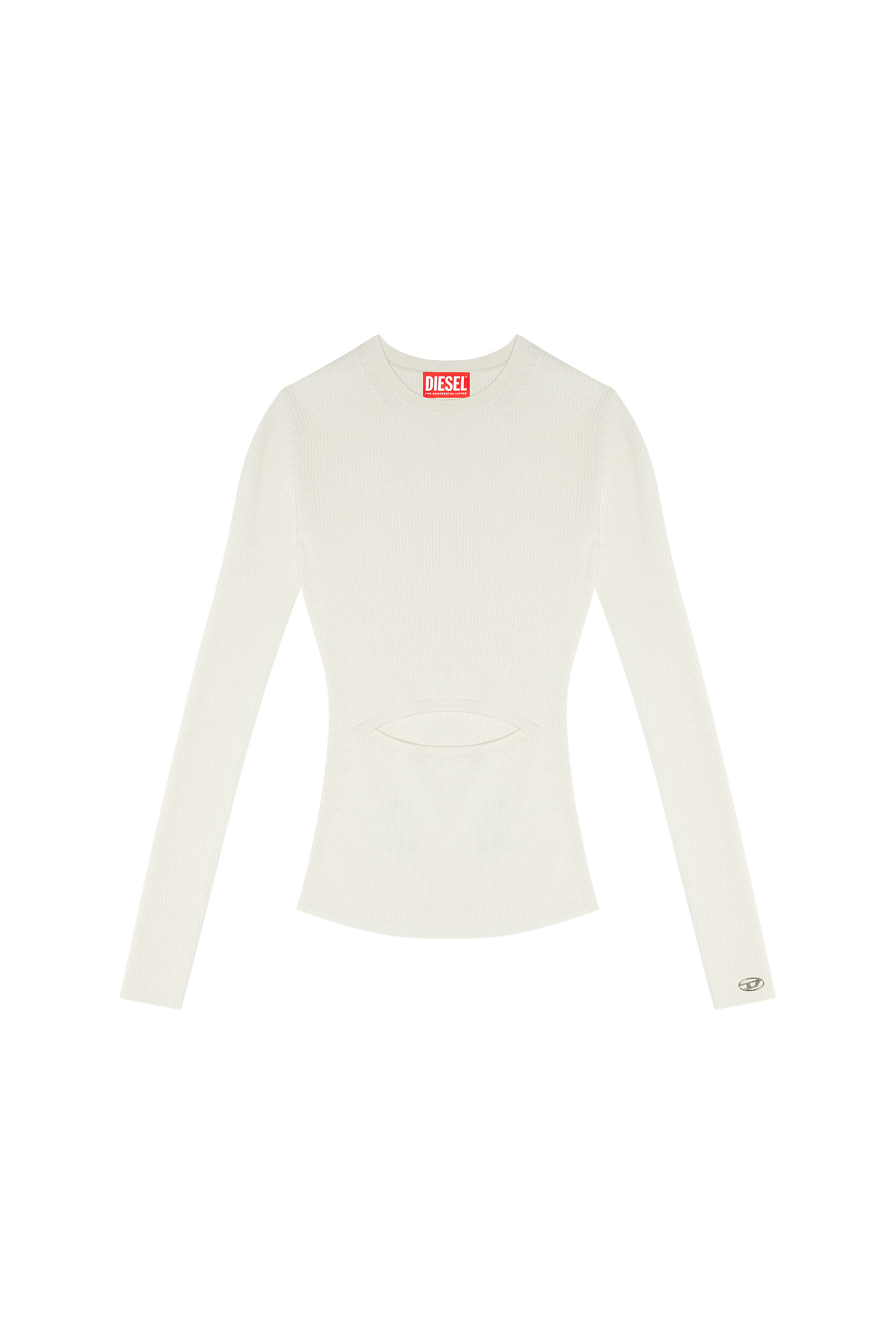 Diesel - M-PERIS, Woman Wool-blend top with cut-out in White - Image 2