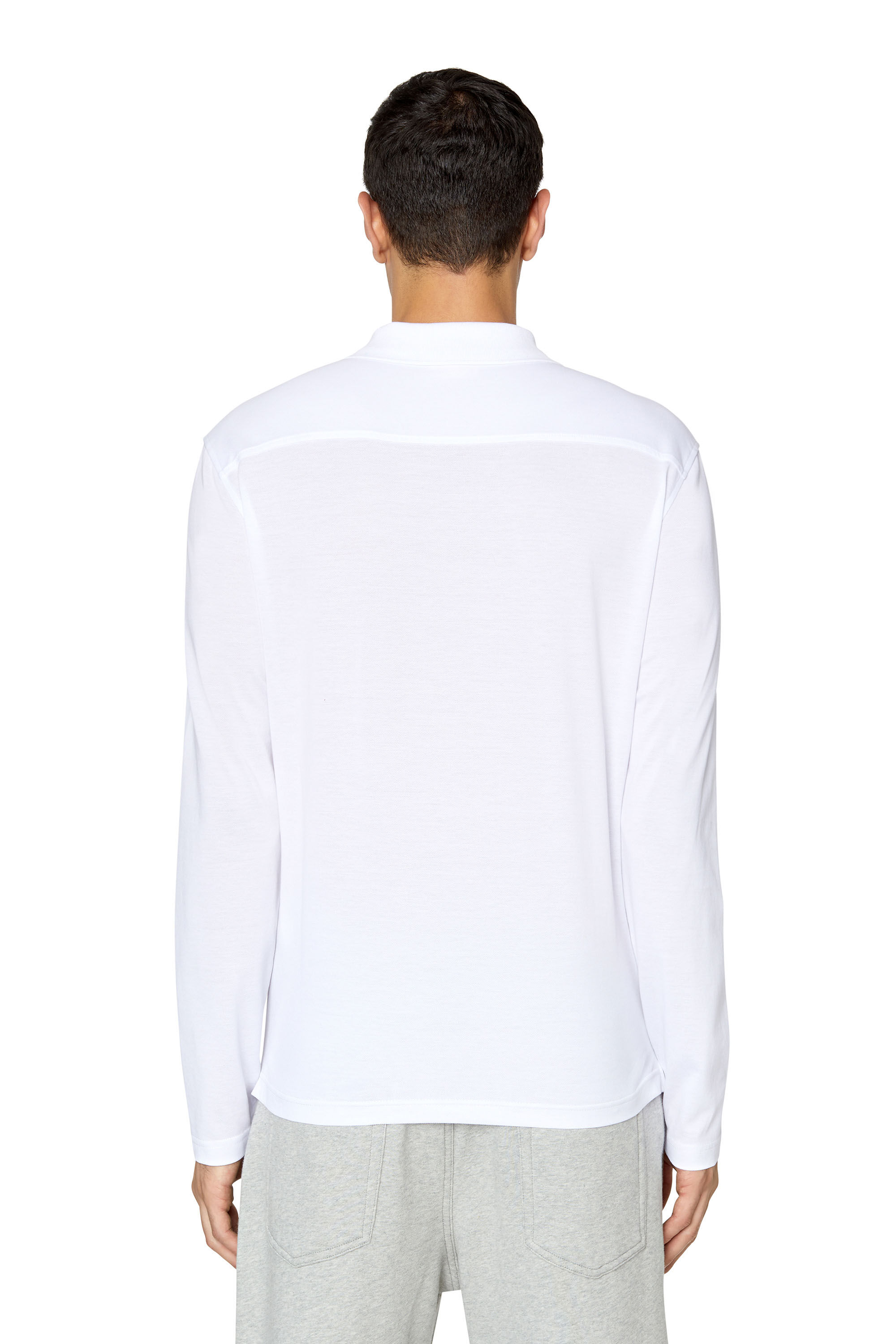 Diesel - T-SMITH-LS-DOVAL-PJ, Man Long-sleeve polo shirt with logo print in White - Image 4