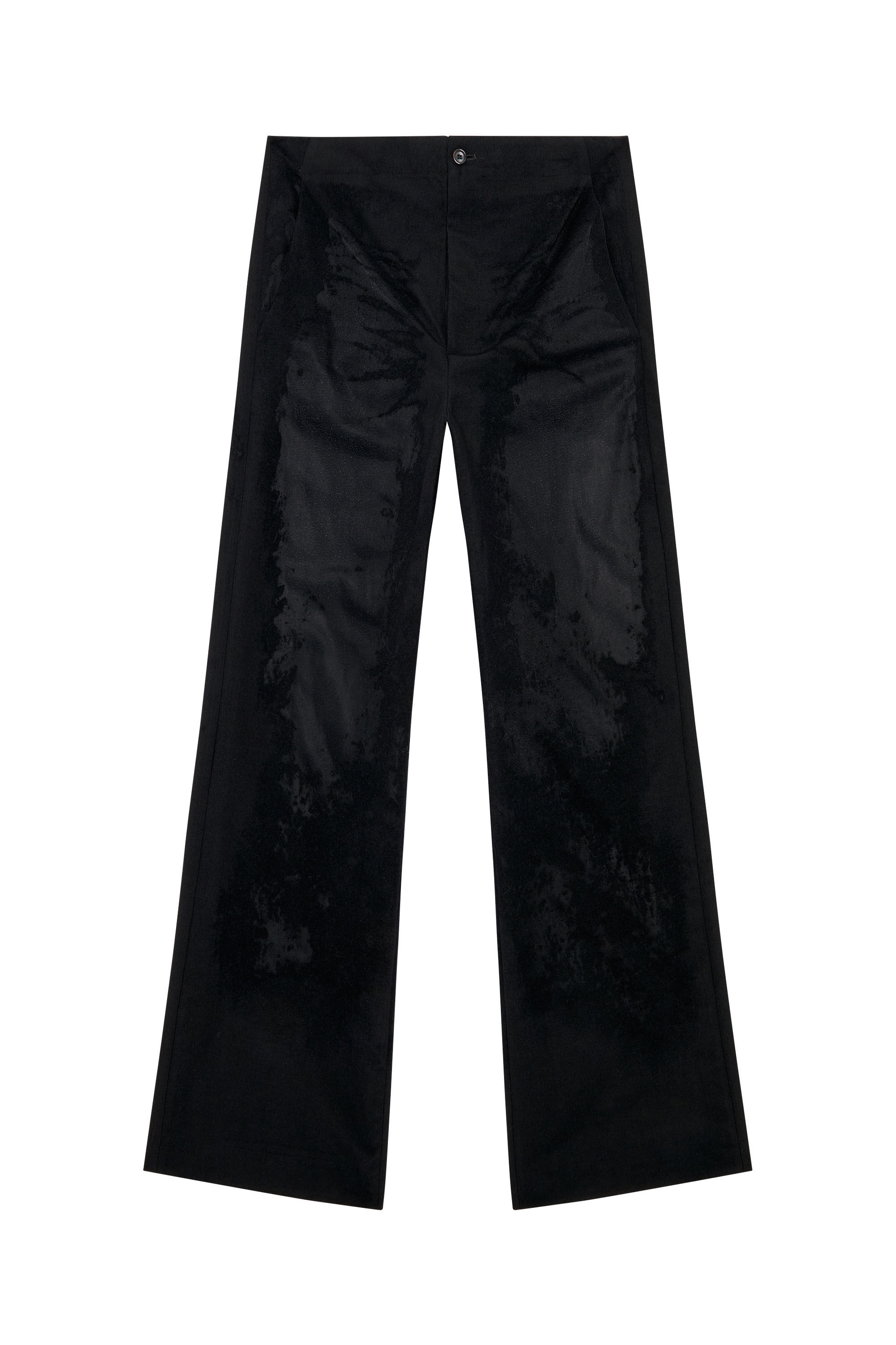 Diesel - P-STANLY-A, Man Pants in burn-out cool wool in Black - Image 2