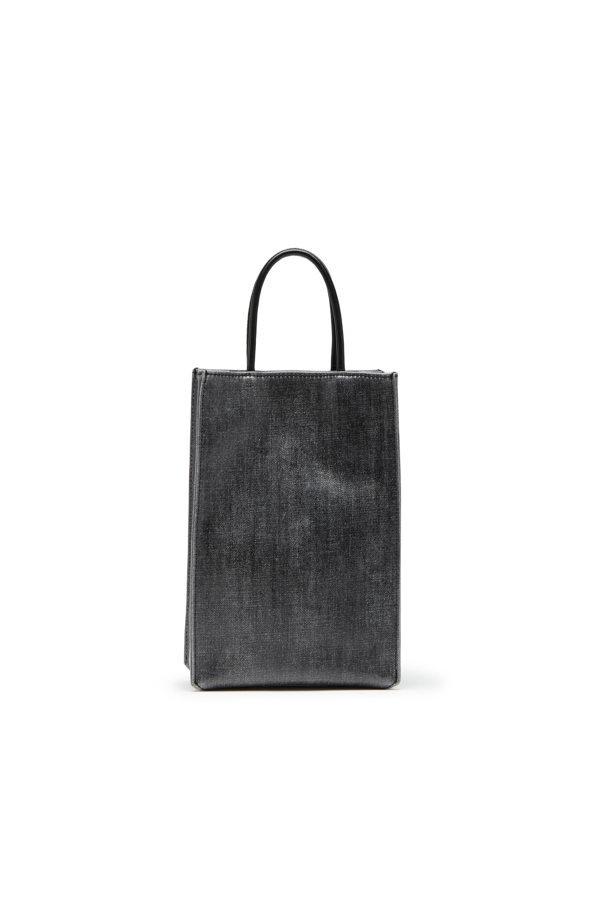 Diesel - DSL 3D SHOPPER M X, Man Dsl 3D M-Tote bag in coated solarised denim in Black - Image 3