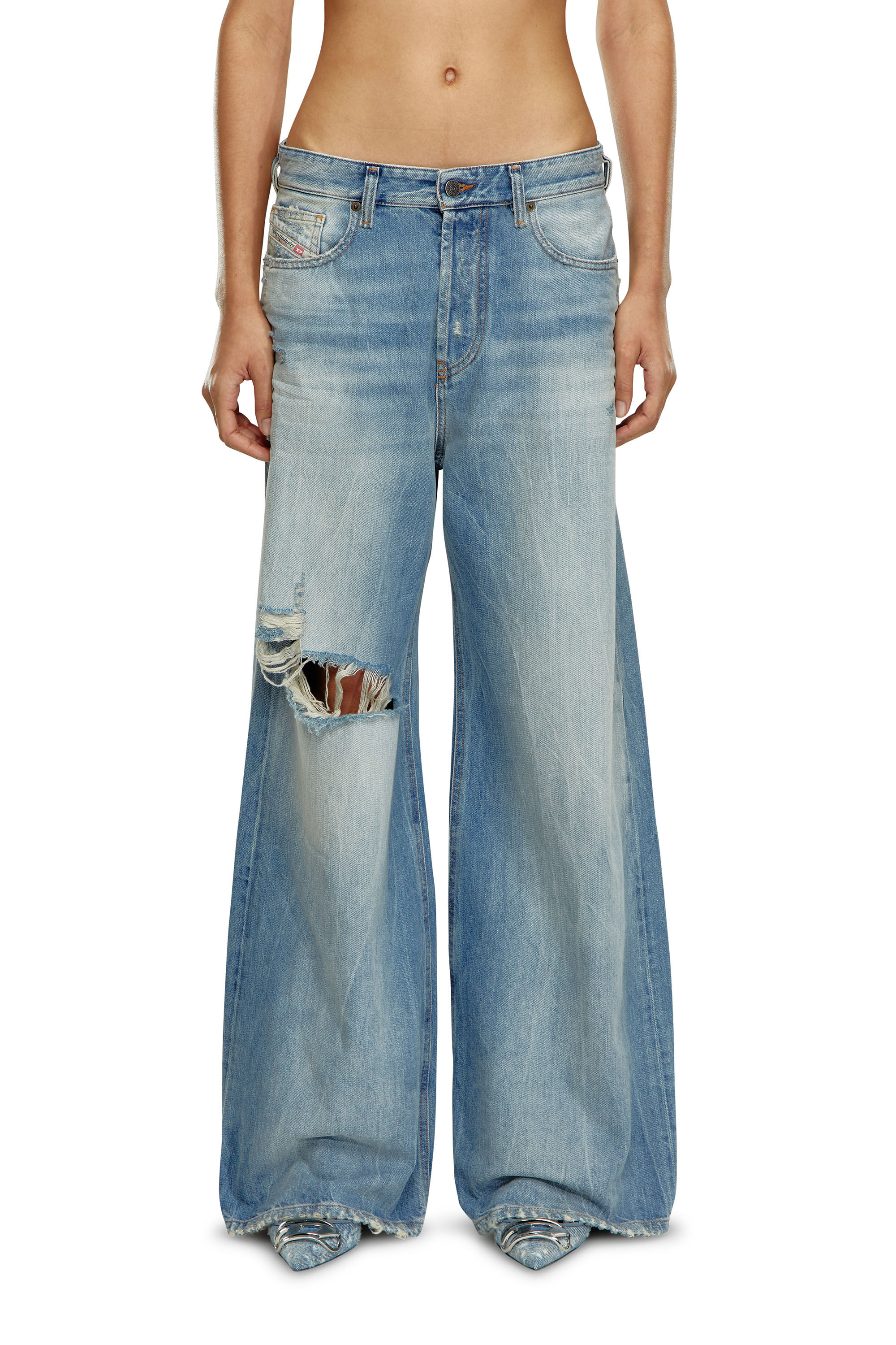 Diesel - Woman Straight Jeans 1996 D-Sire 09H58, Light Blue - Image 3