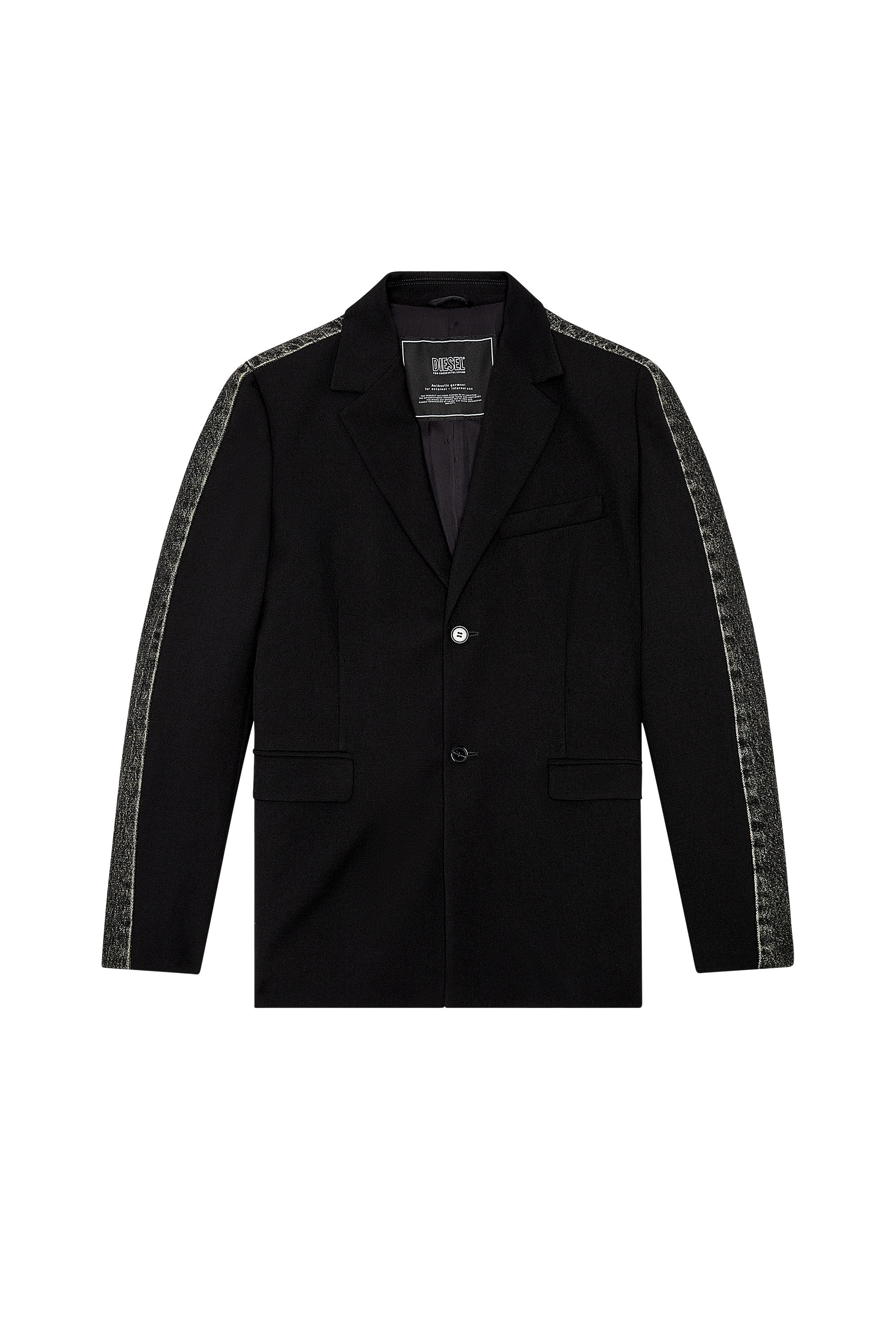 Diesel - J-WIRE-A, Man Hybrid blazer in cool wool and denim in Black - Image 2