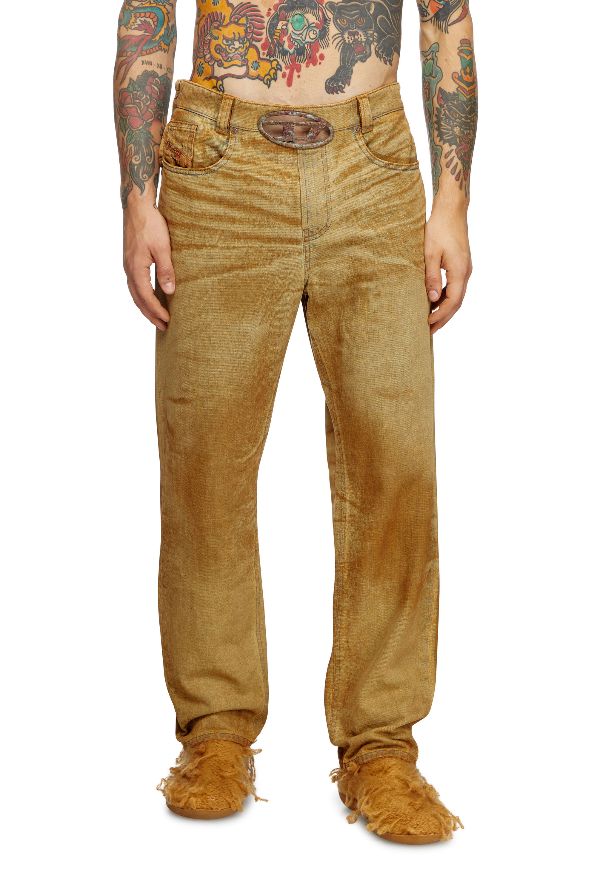 Diesel - Man's Straight Jeans 2010 D-Macs 0AJET, Light Brown - 3