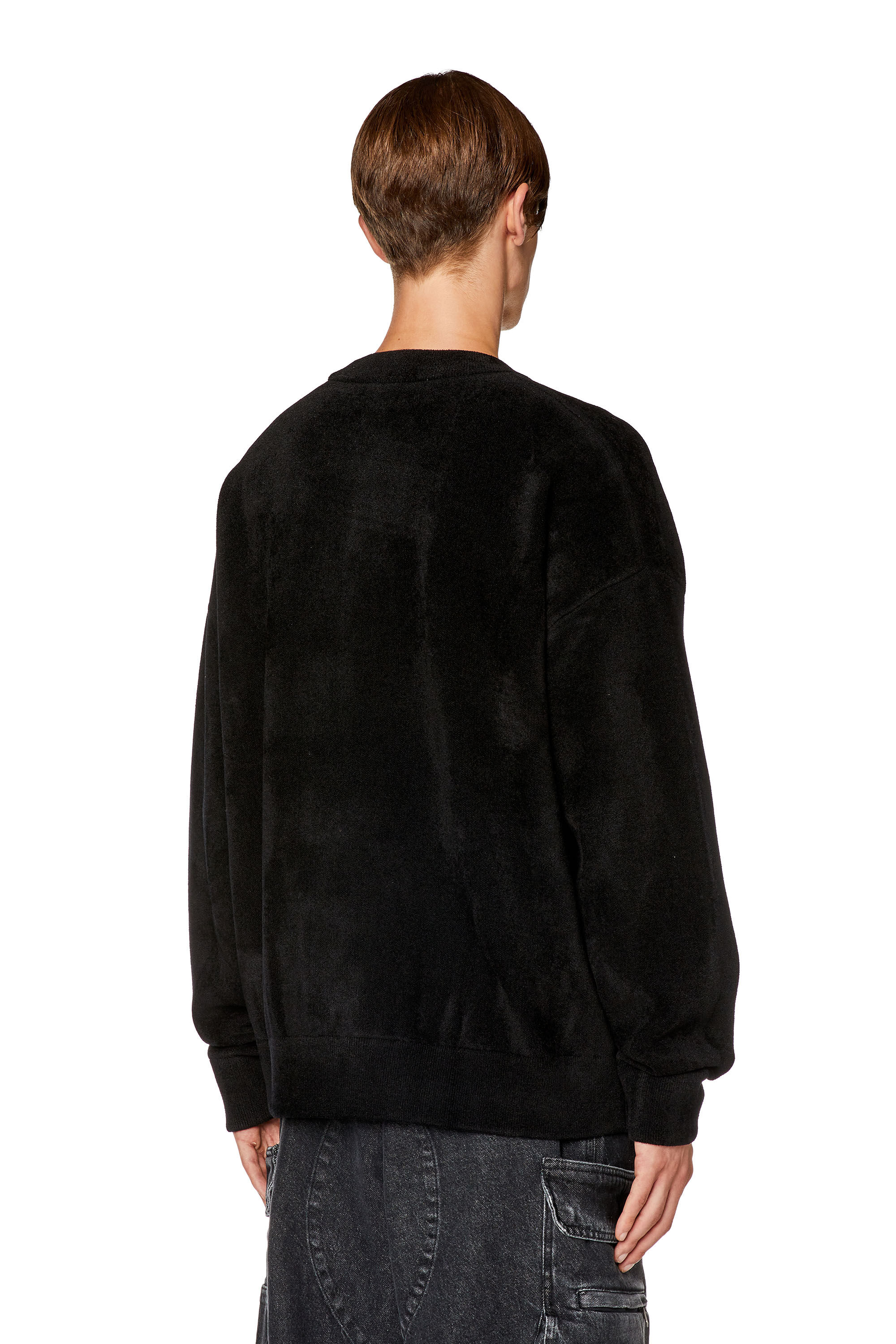Diesel - K-TRIA, Man Sweatshirt with distressed oval D in Black - Image 4